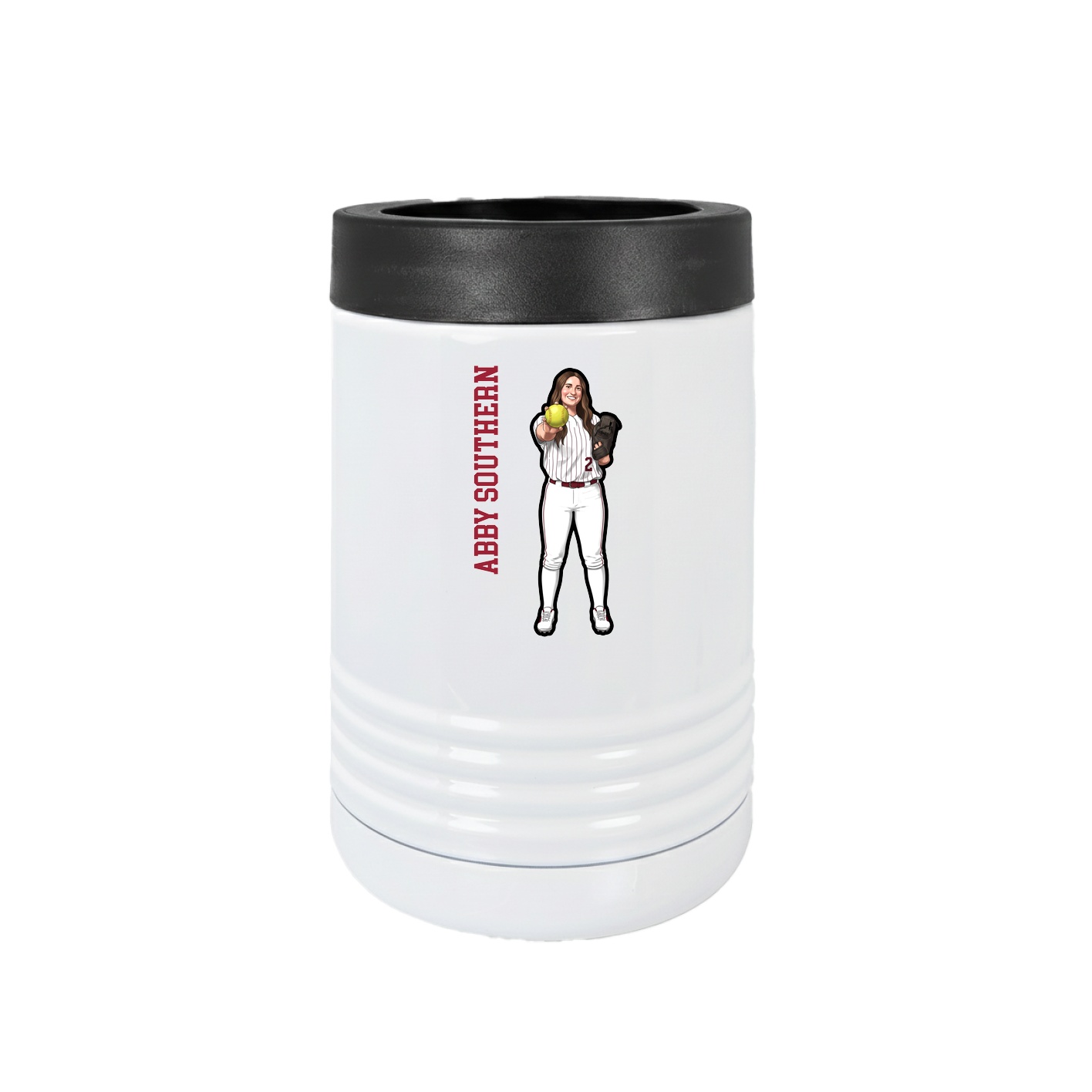 Beverage Holder — Name Vertical in White