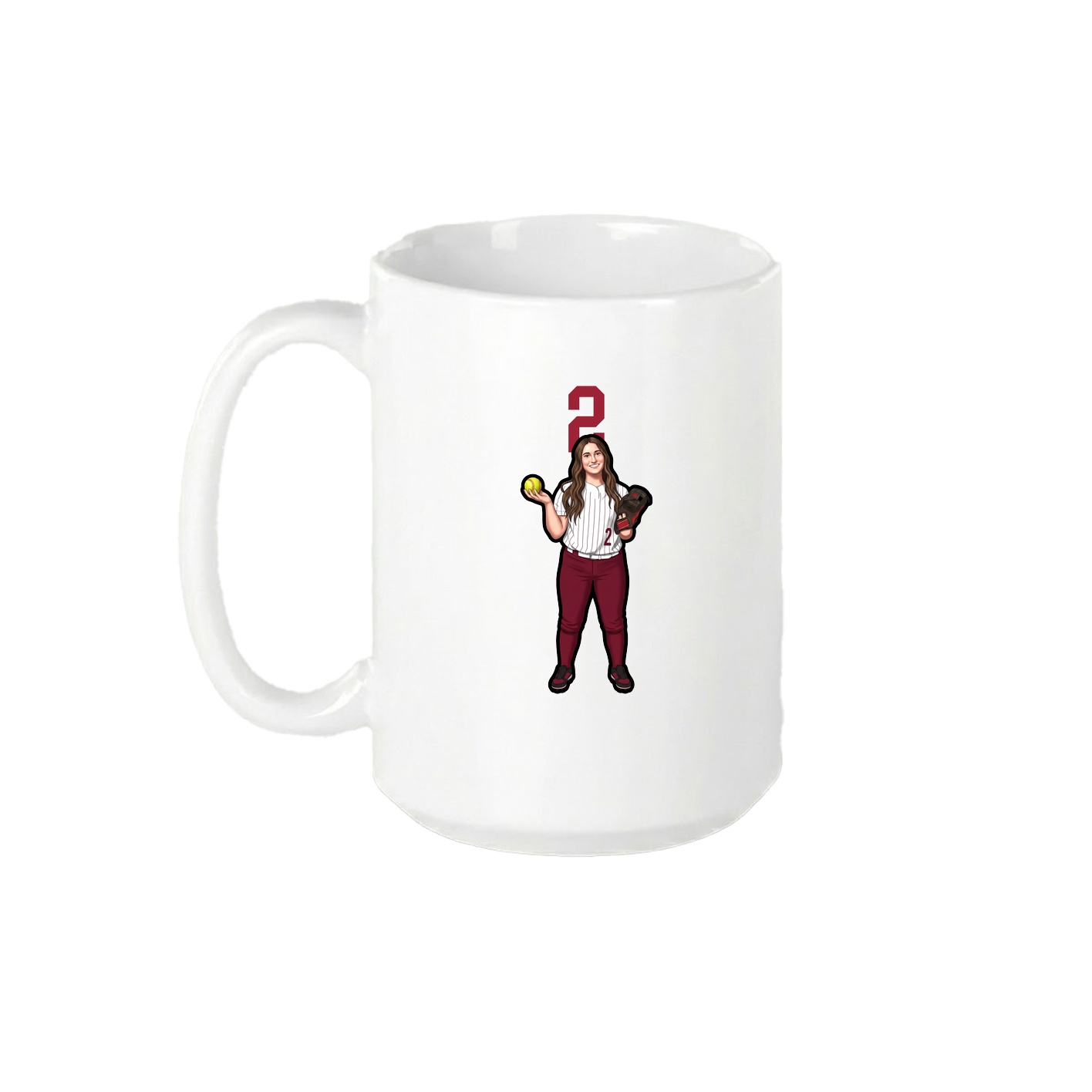 15oz Coffee Mug — Number Top in White