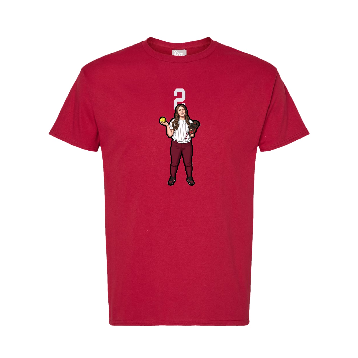 Tee — Number Top in Crimson