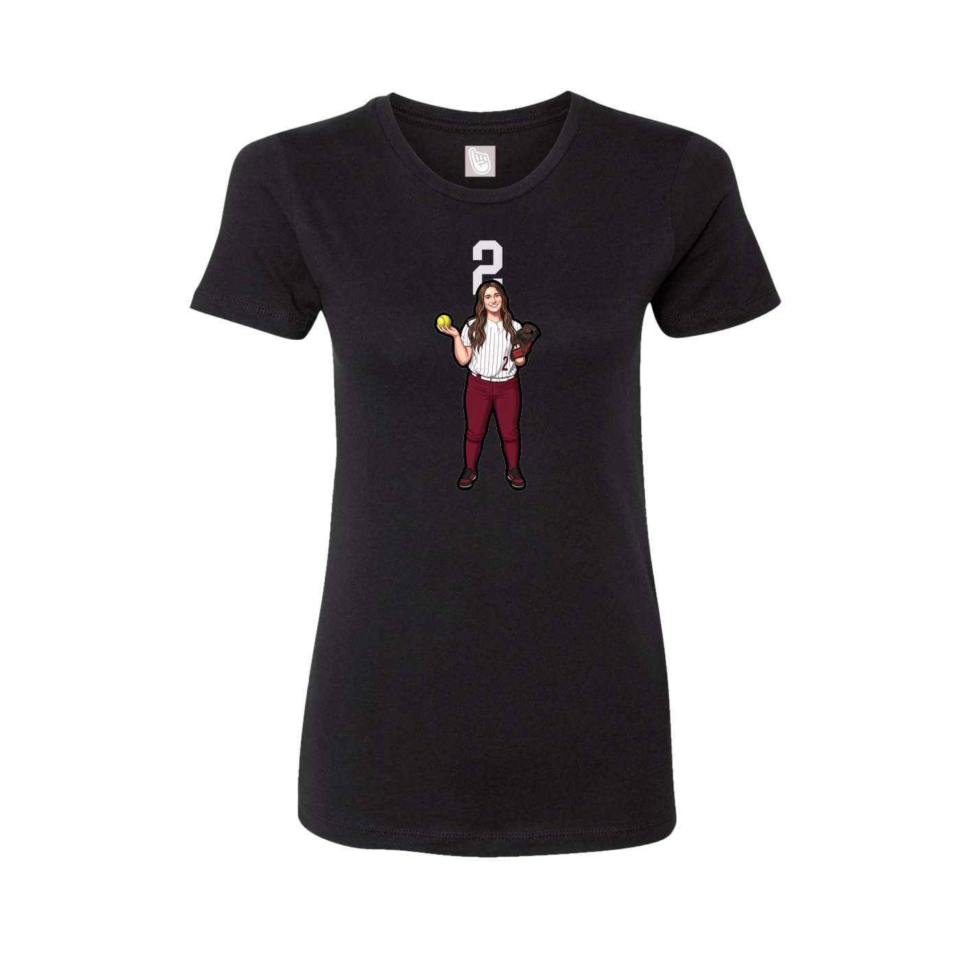 Womens Tee — Number Top in Black