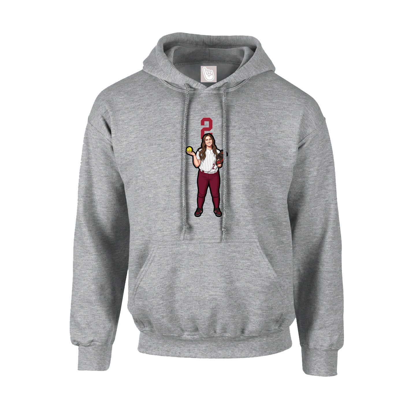Youth Hoodie — Number Top in Grey