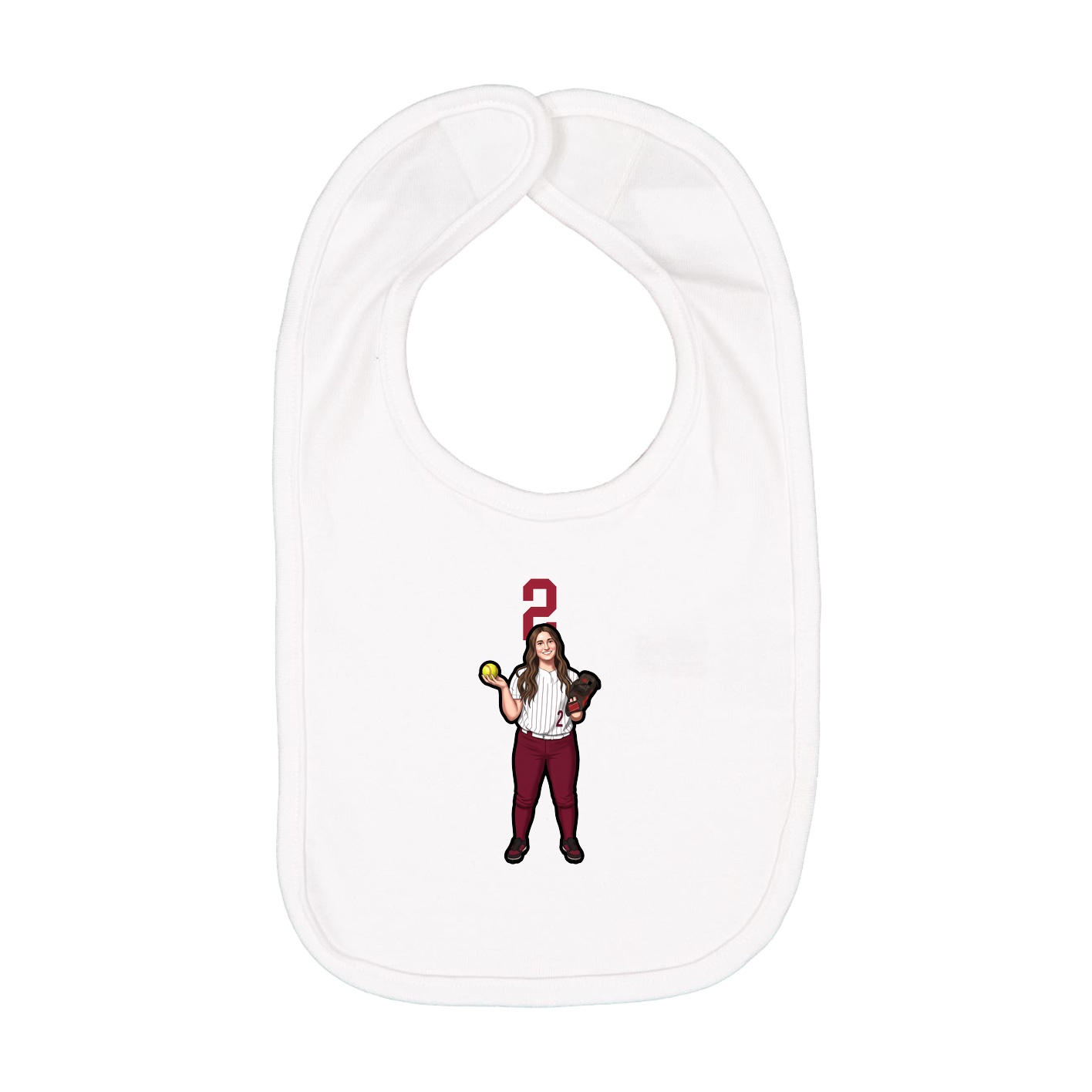 Infant Bib — Number Top in White