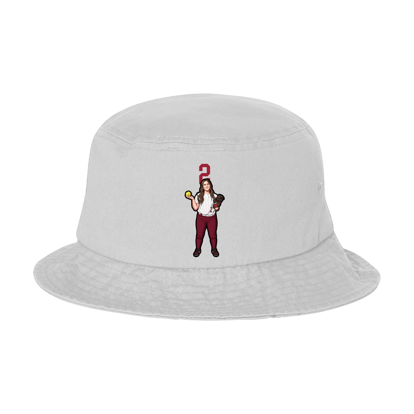 Bucket Cap — Number Top in White