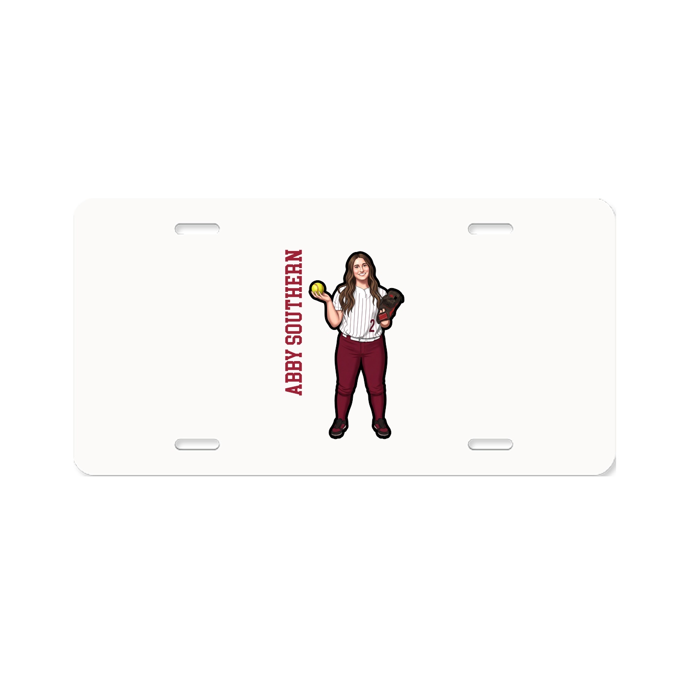 License Plate — Name Vertical in Classic