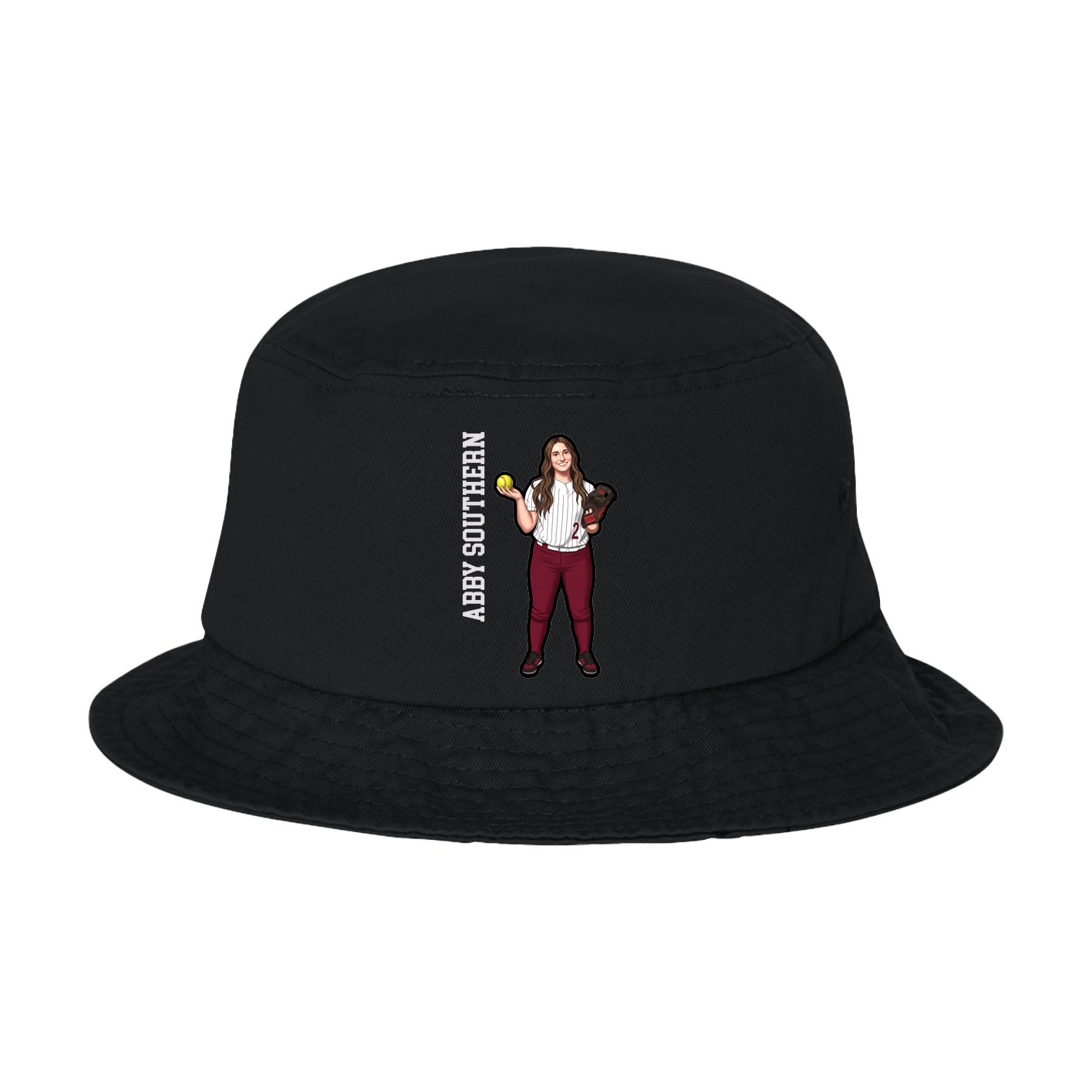 Bucket Cap — Name Vertical in Black