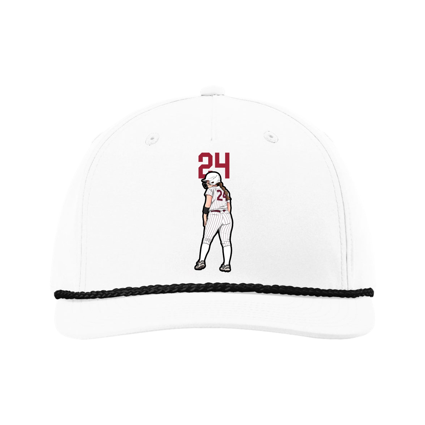 Five-Panel Classic Rope Cap — Number Top in White