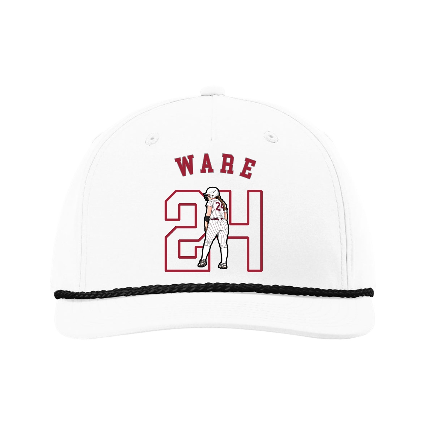 Five-Panel Classic Rope Cap — Shirsey Arch in White