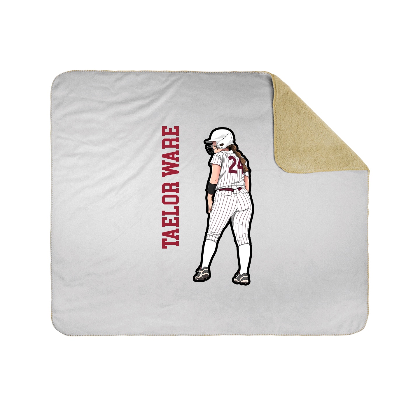 Throw Blanket — Name Vertical in White