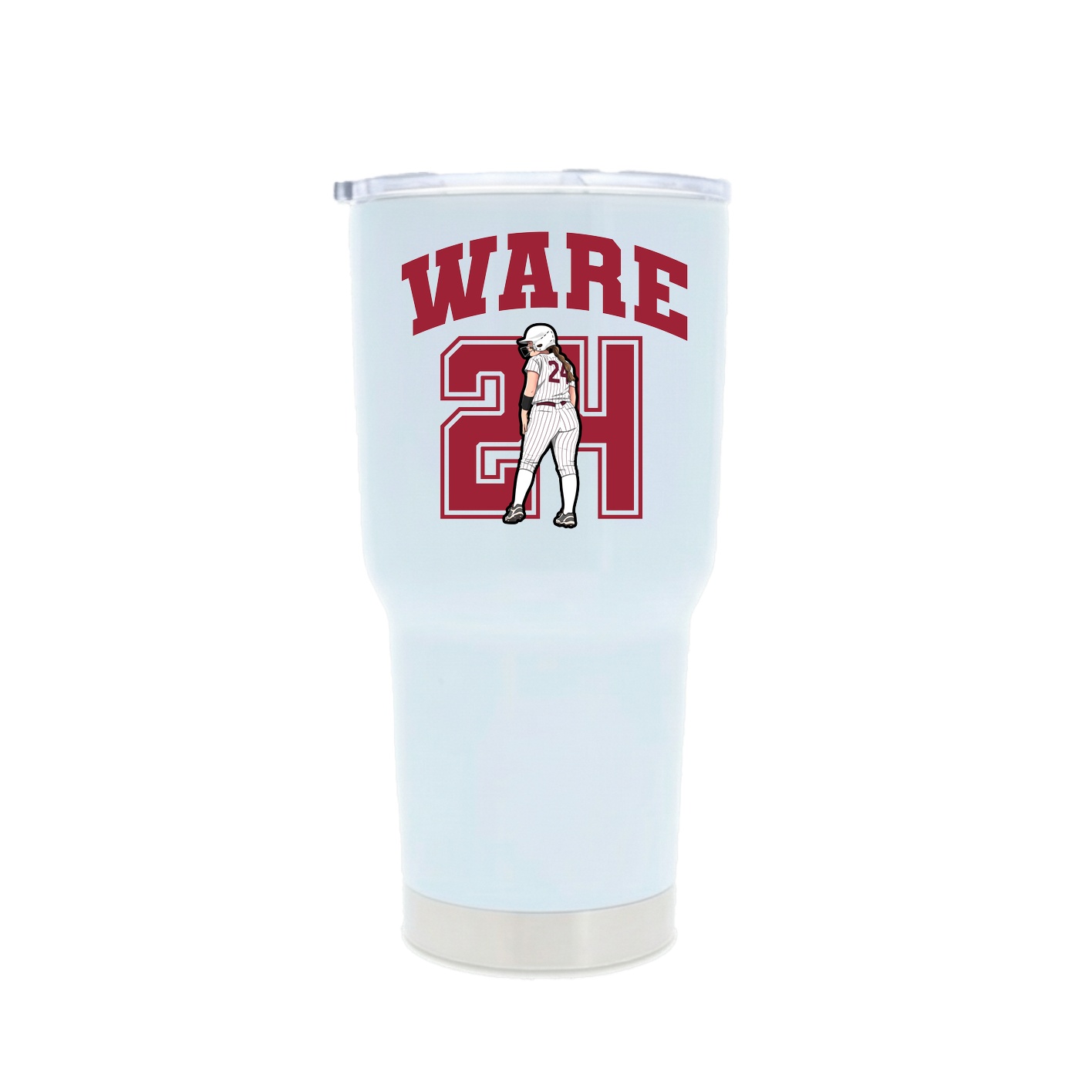 30oz Stainless Steel Tumbler — Number in White