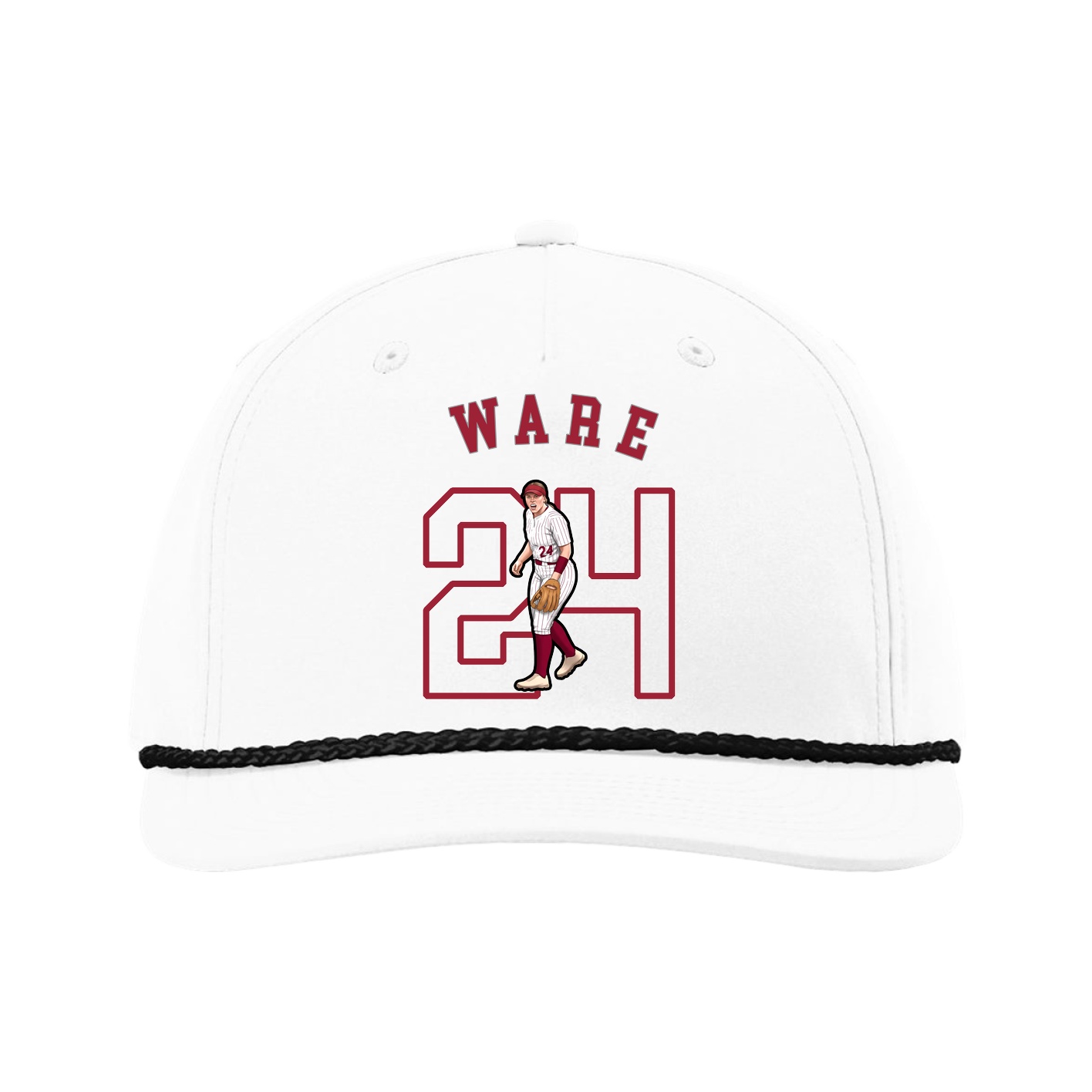 Five-Panel Classic Rope Cap — Shirsey Arch in White