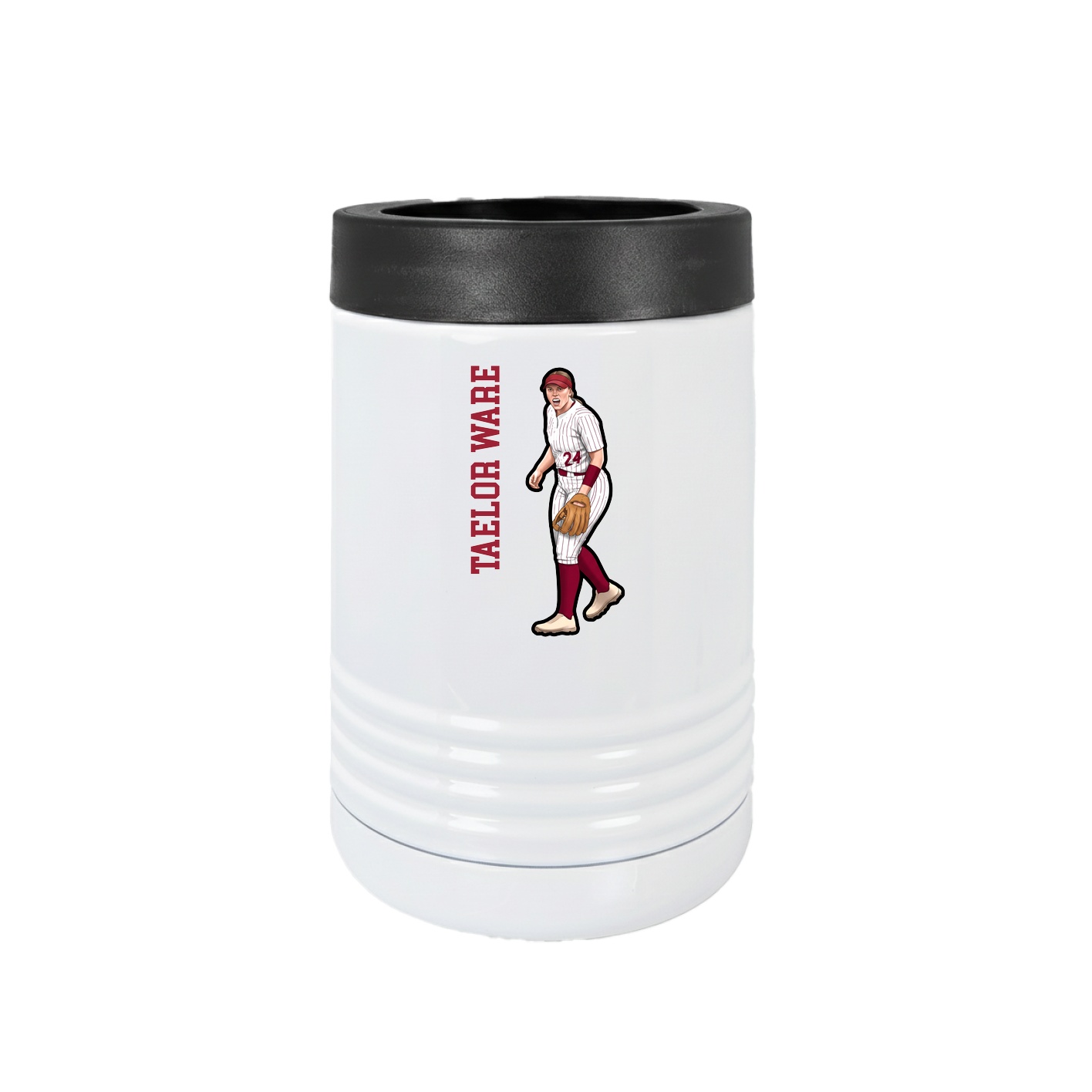 Beverage Holder — Name Vertical in White