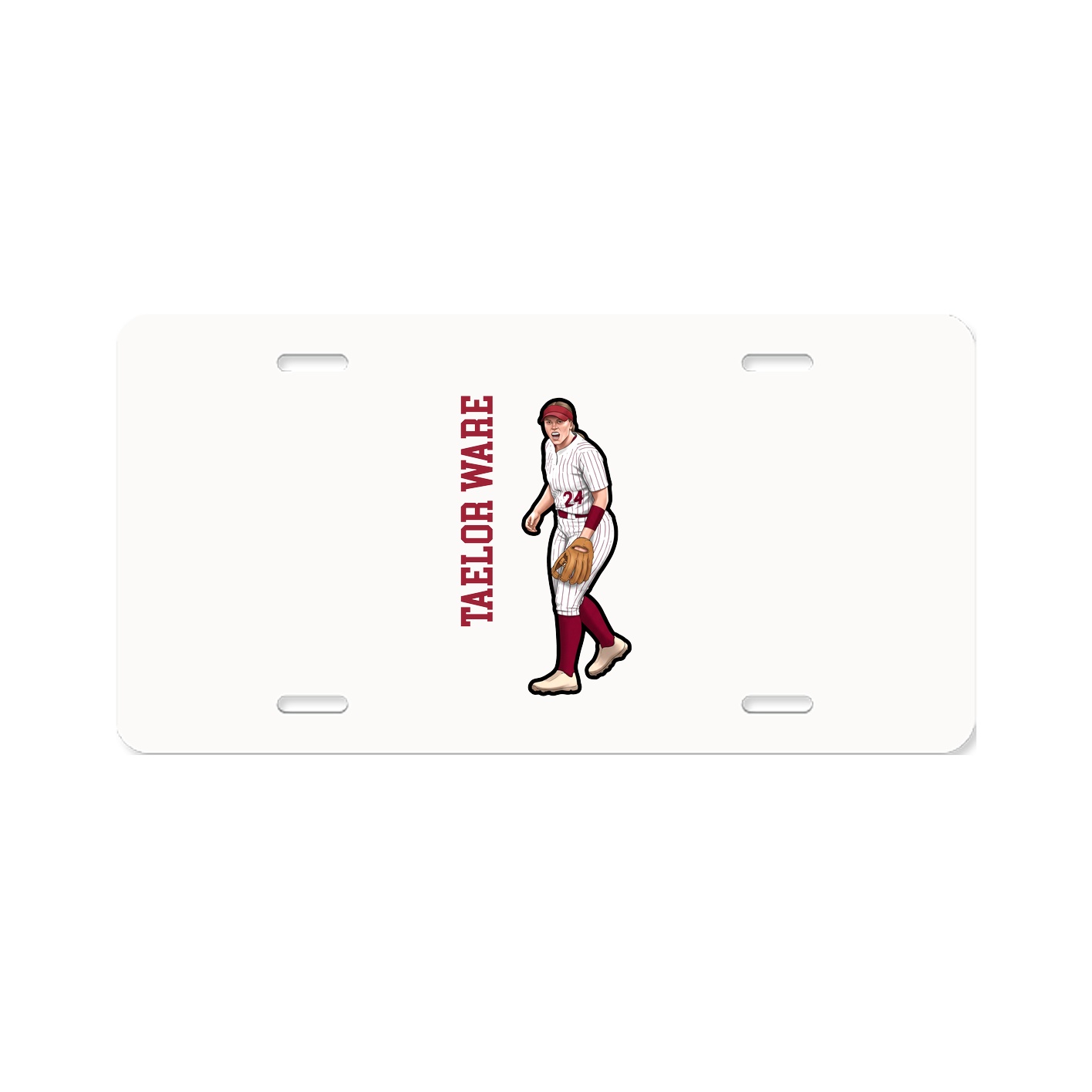 License Plate — Name Vertical in Classic