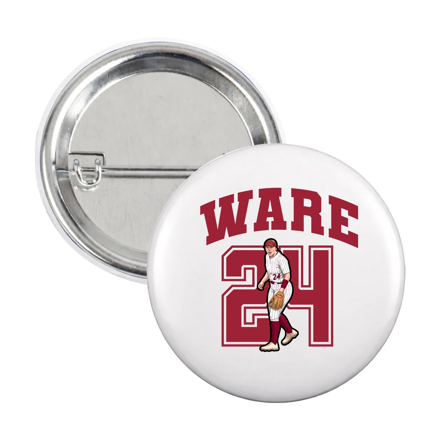 Game Day Button — Number in White