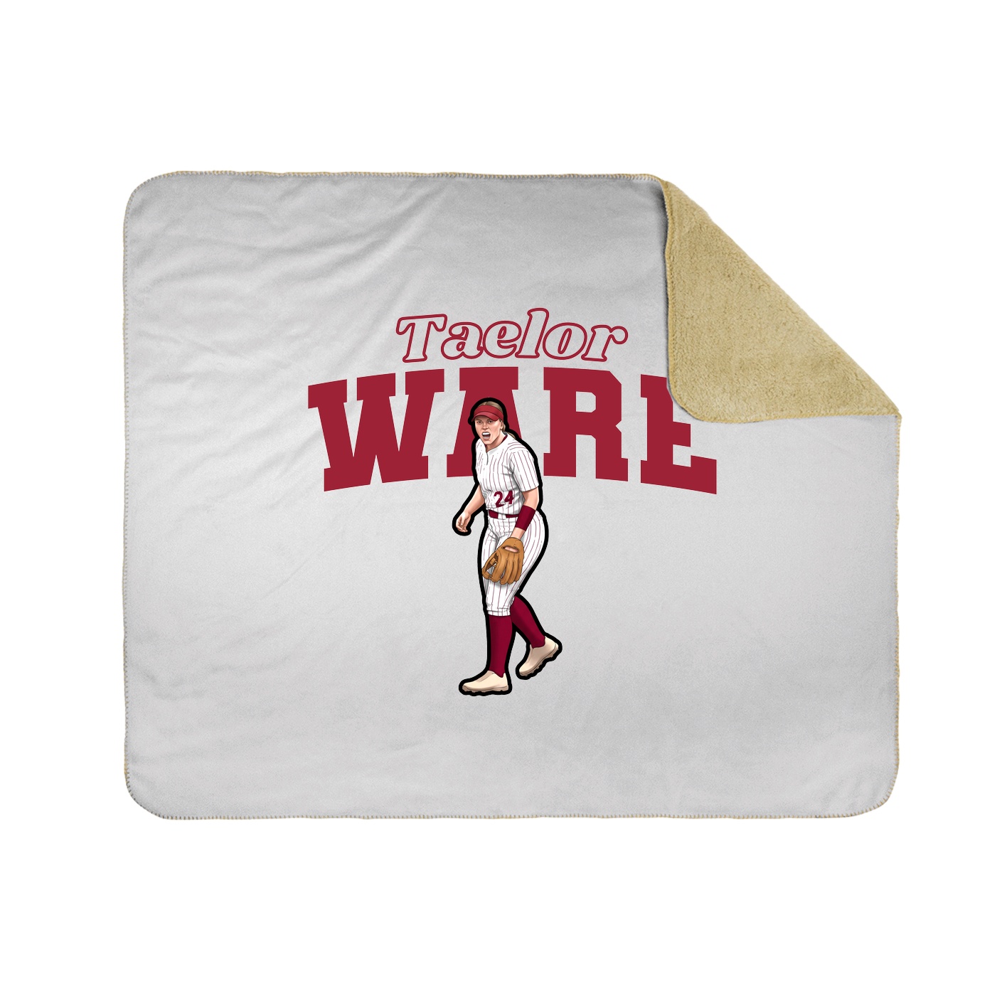 Throw Blanket — Name Arch in White