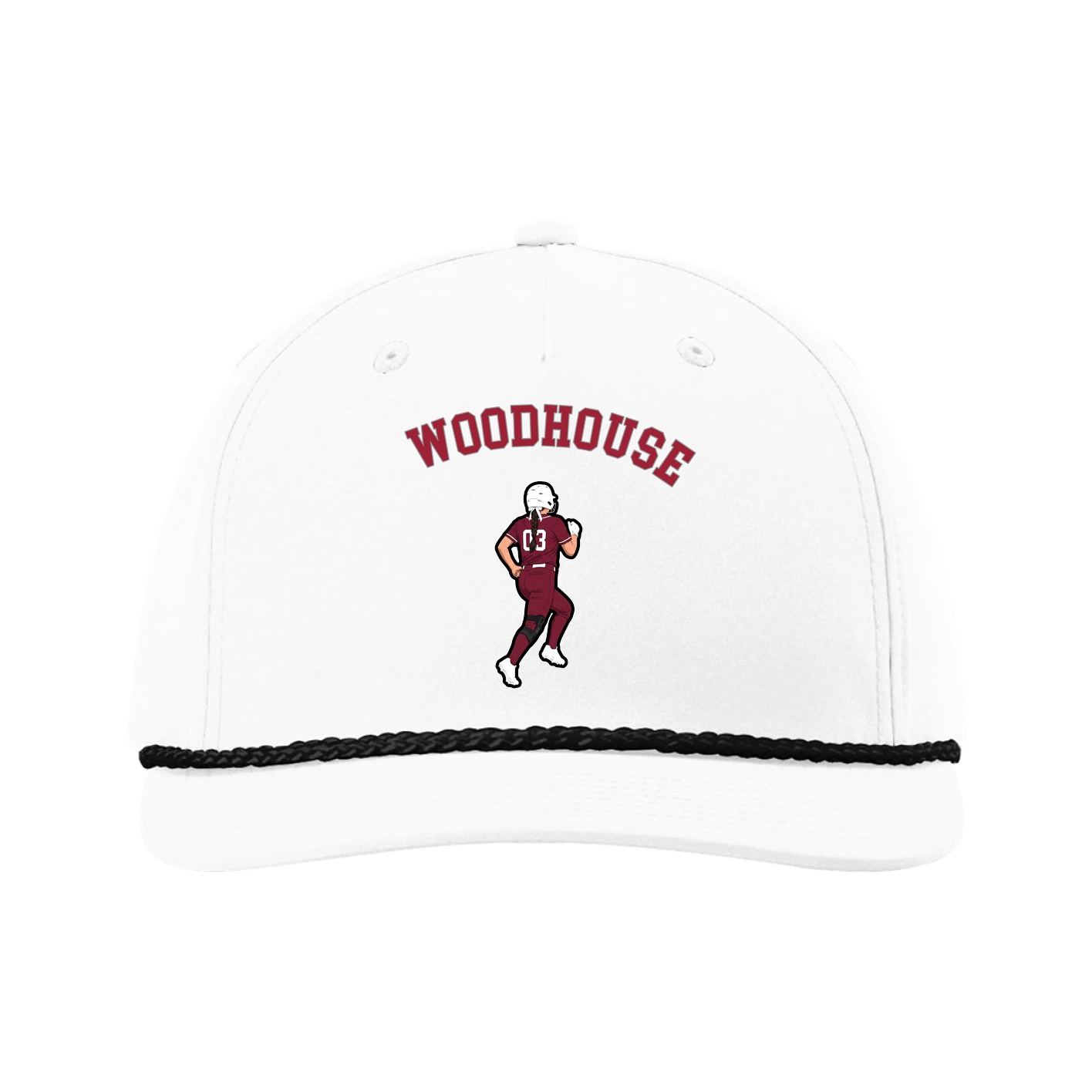 Five-Panel Classic Rope Cap — Shirsey Arch in White