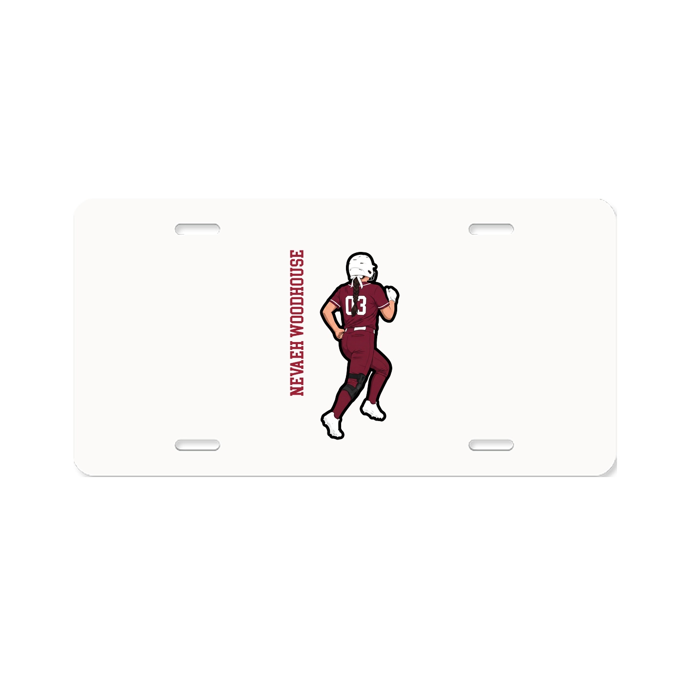 License Plate — Name Vertical in Classic