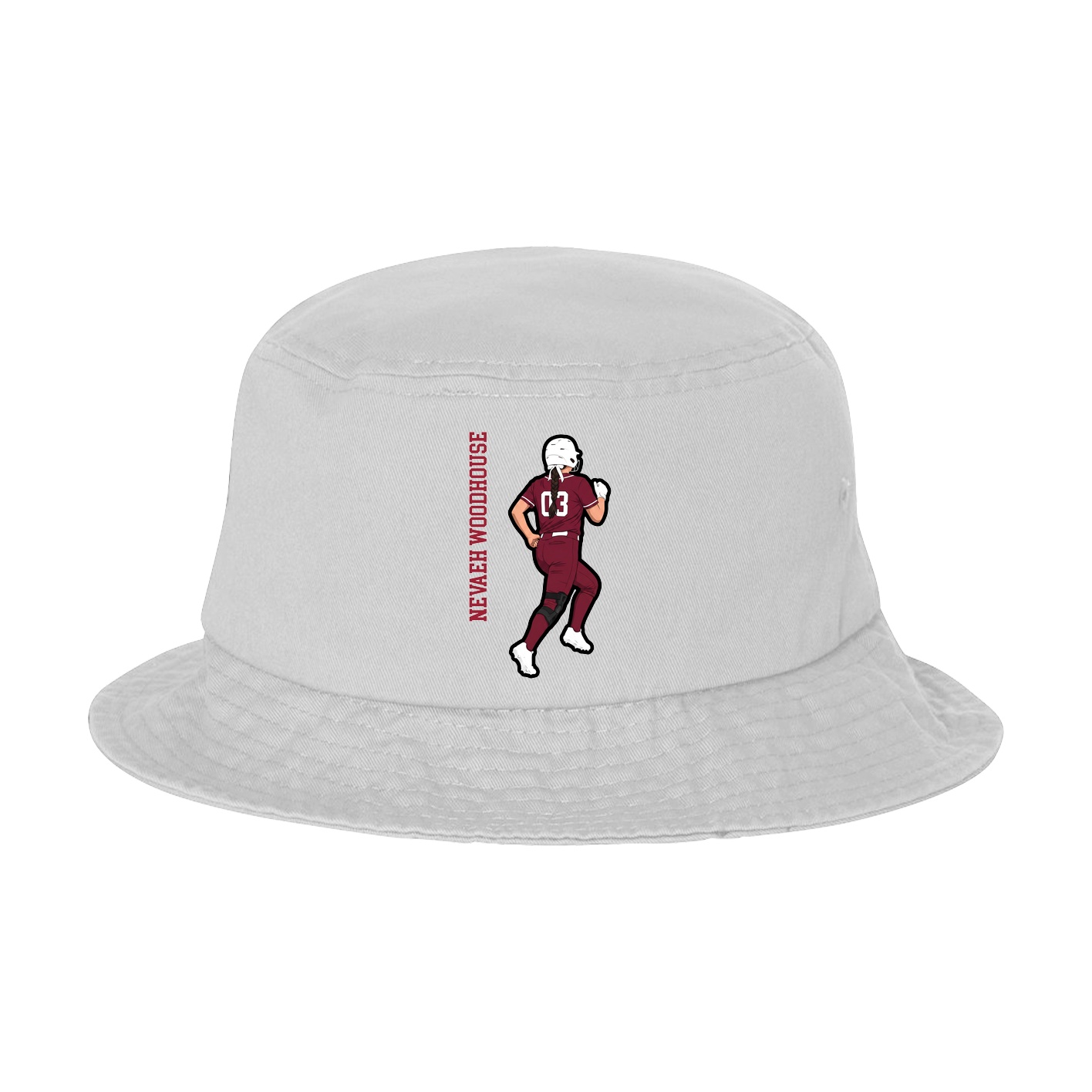 Bucket Cap — Name Vertical in White