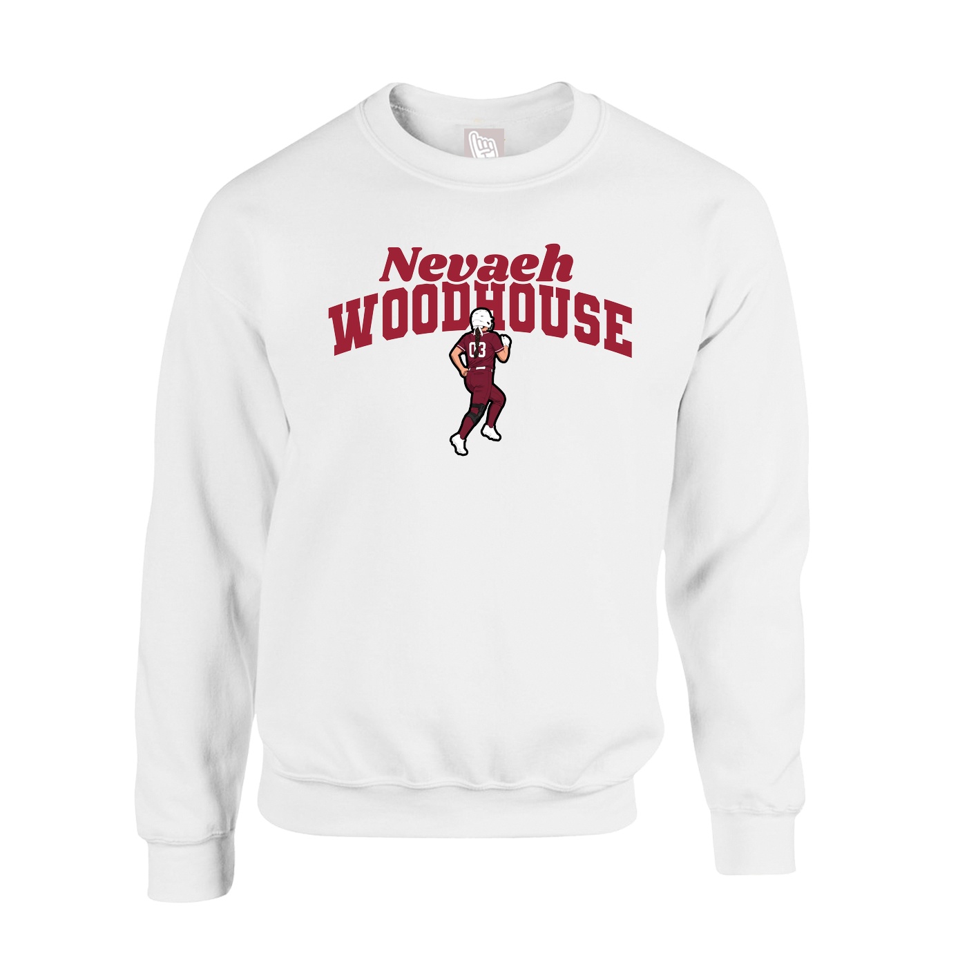 Fleece Crew — Signature Arch in White