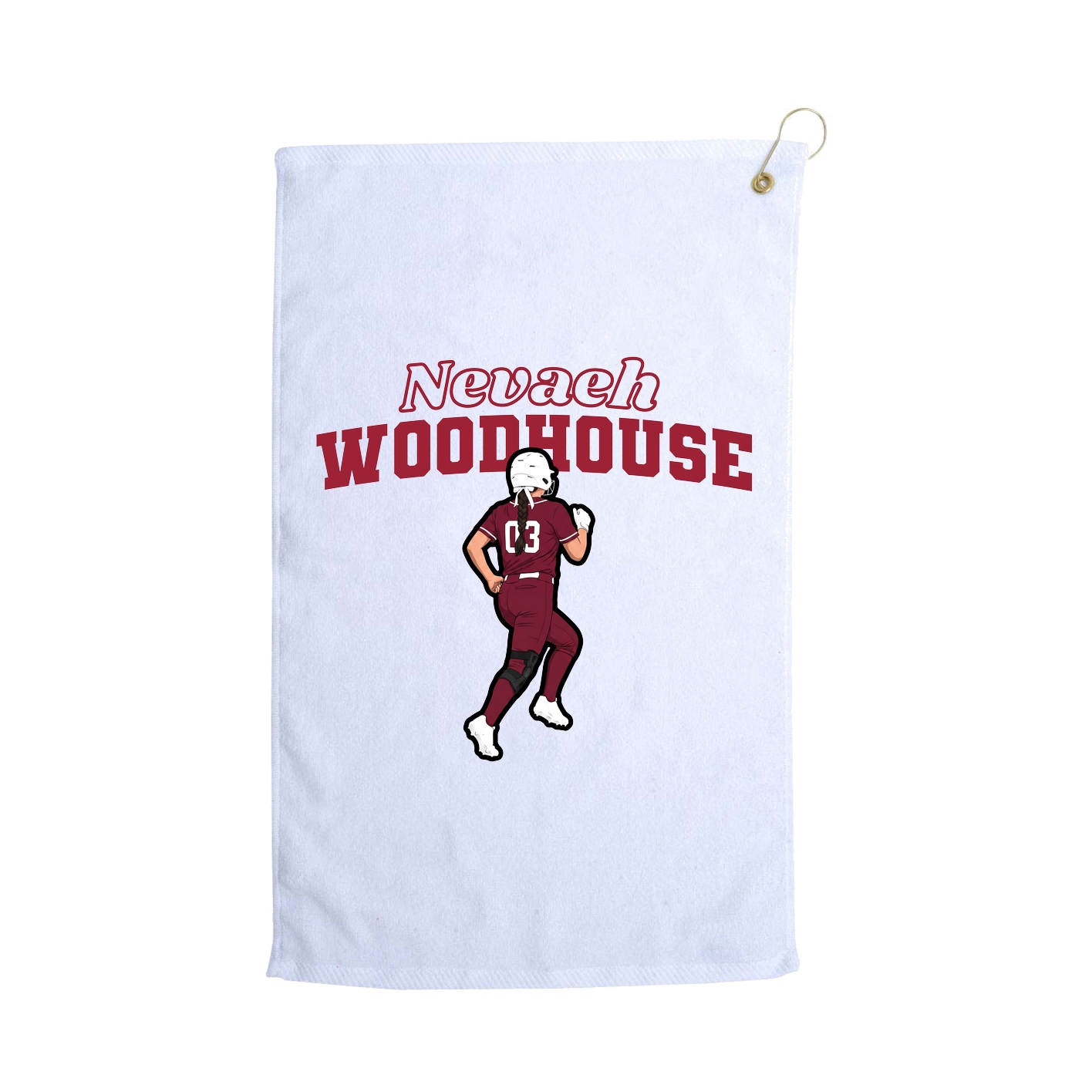 Golf Towel — Name Arch in White