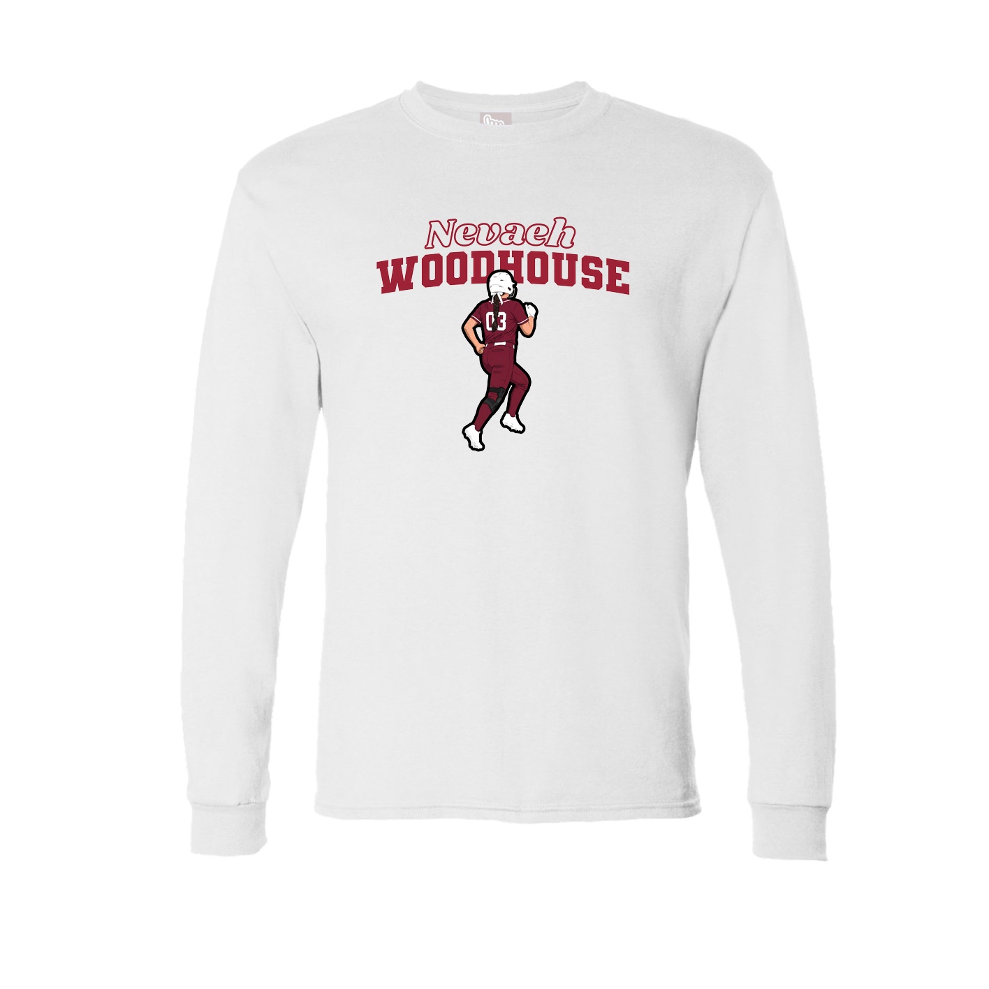 Long Sleeve Tee — Name Arch in White