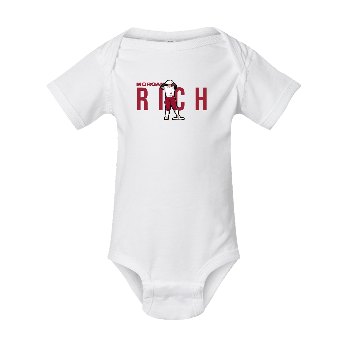 Baby Onesie — Player Name in White
