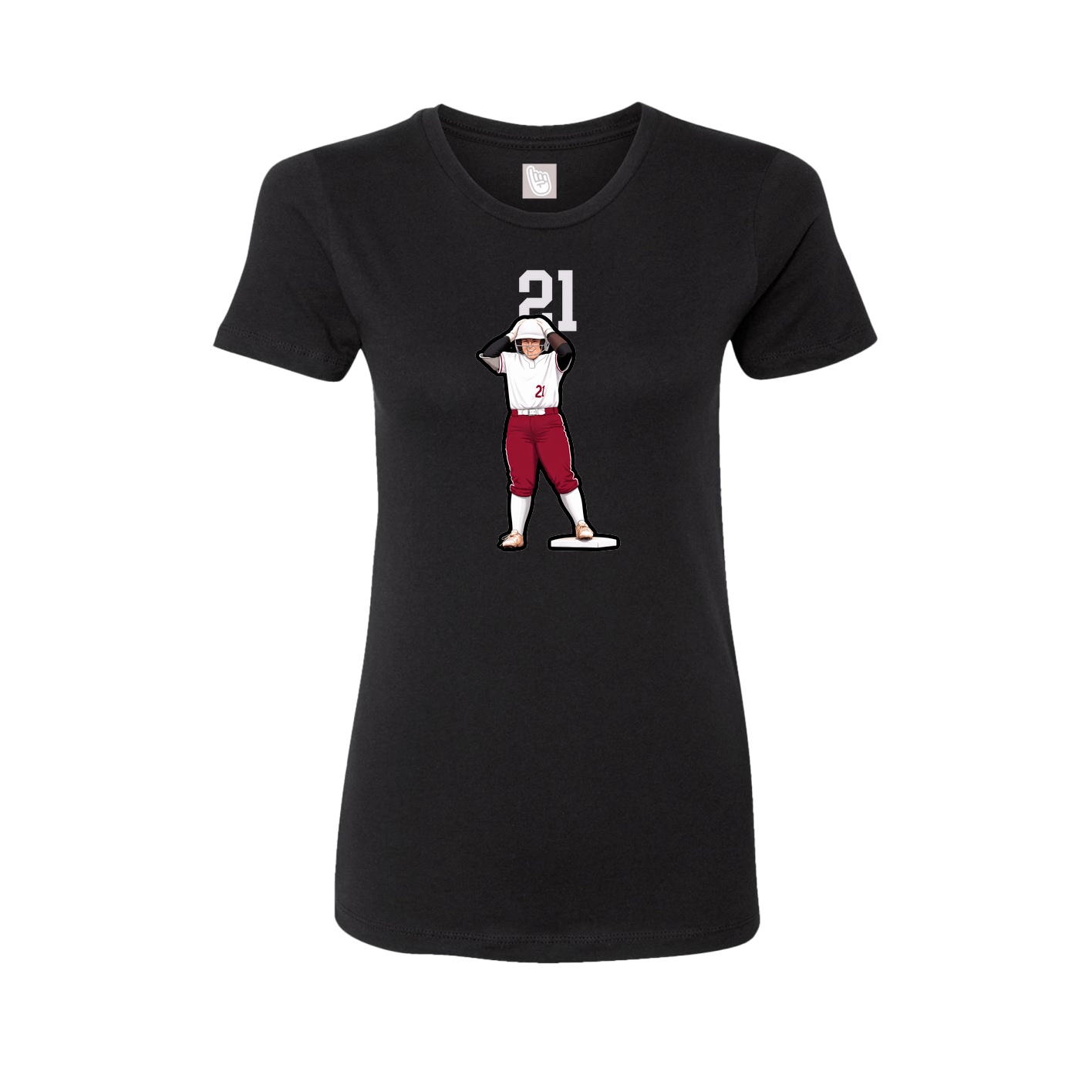 Fitted Women's Tee — Number Top in Black