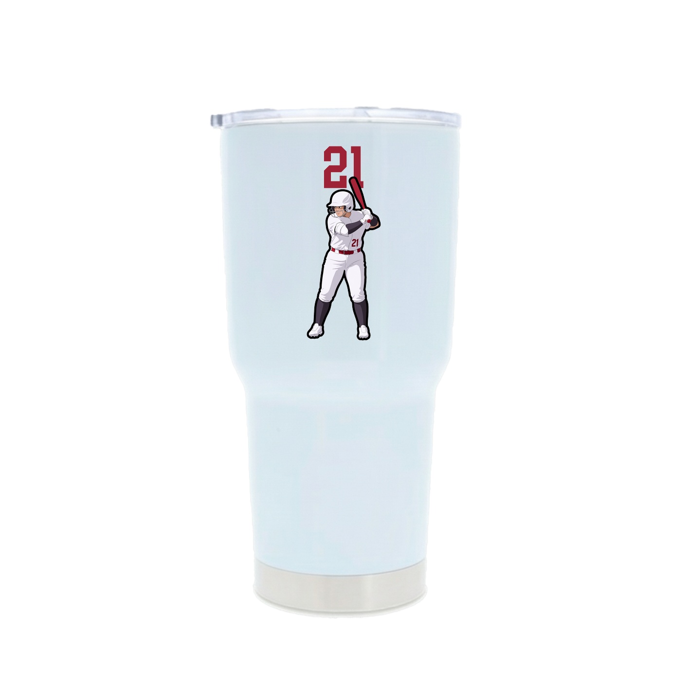 30oz Stainless Steel Tumbler — Number Top in White