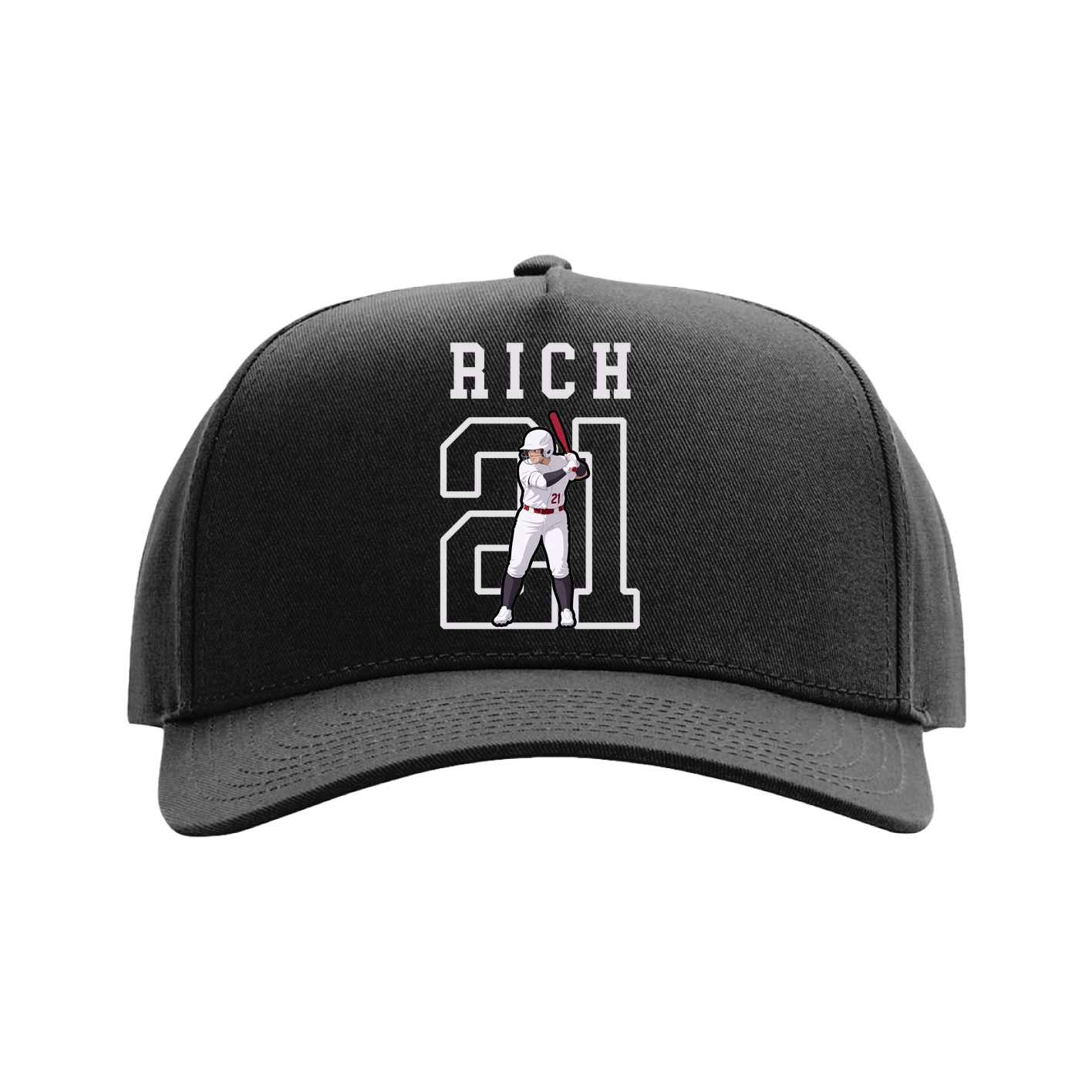 Full Fabric Five-Panel Champ Cap — Shirsey in Black