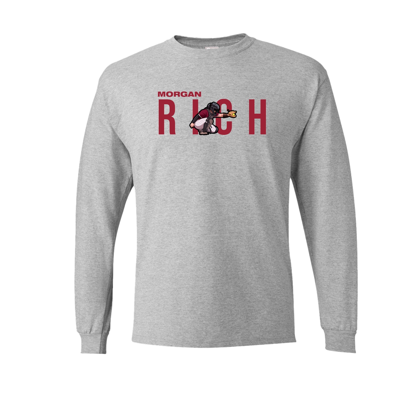 Long Sleeve Tee — Player Name in Grey