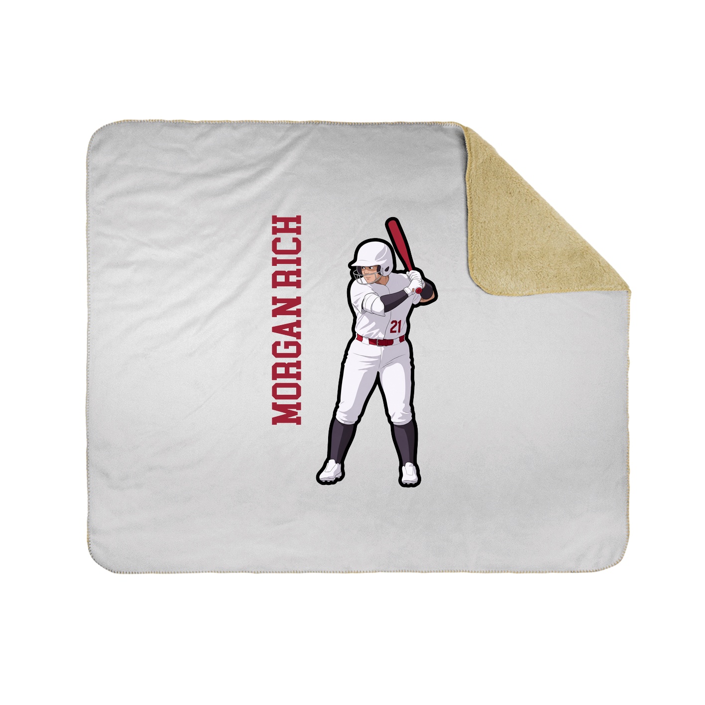 Throw Blanket — Name Vertical in White