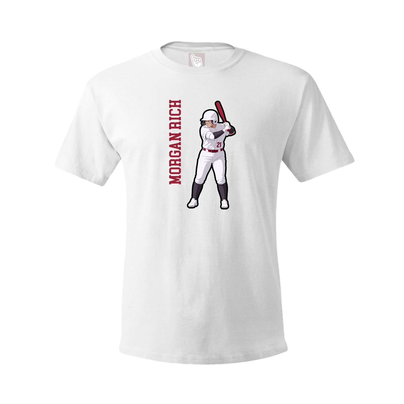 Tee — Name Vertical in White