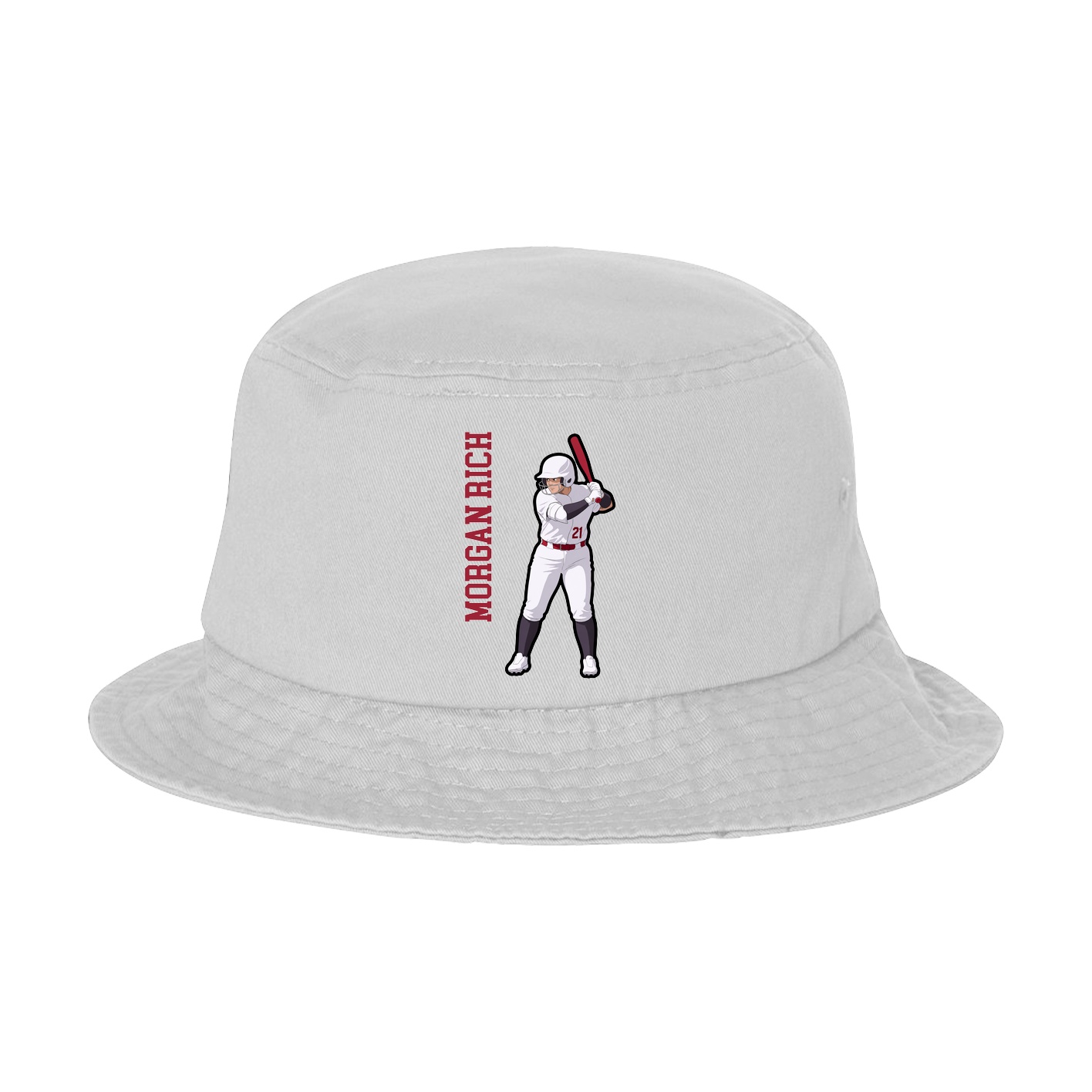 Bucket Cap — Name Vertical in White
