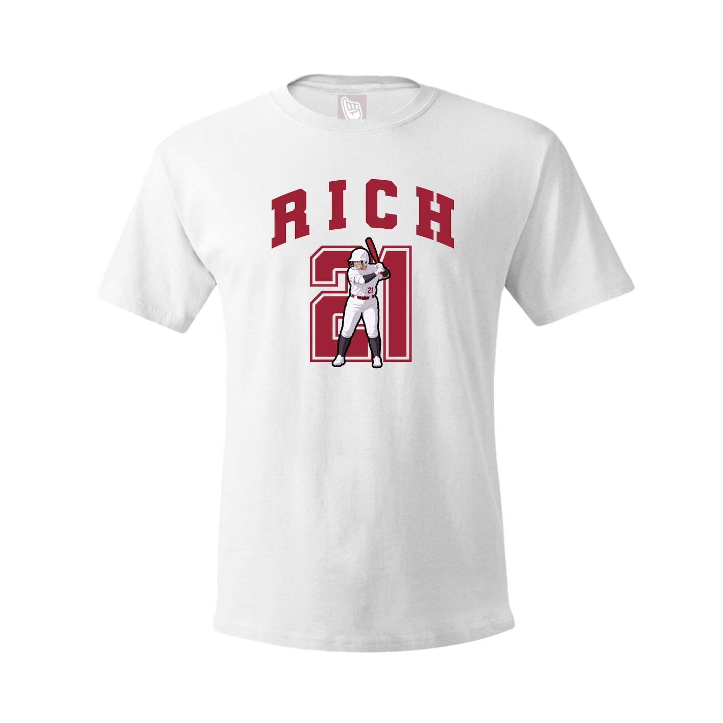 Youth Tee — Number in White