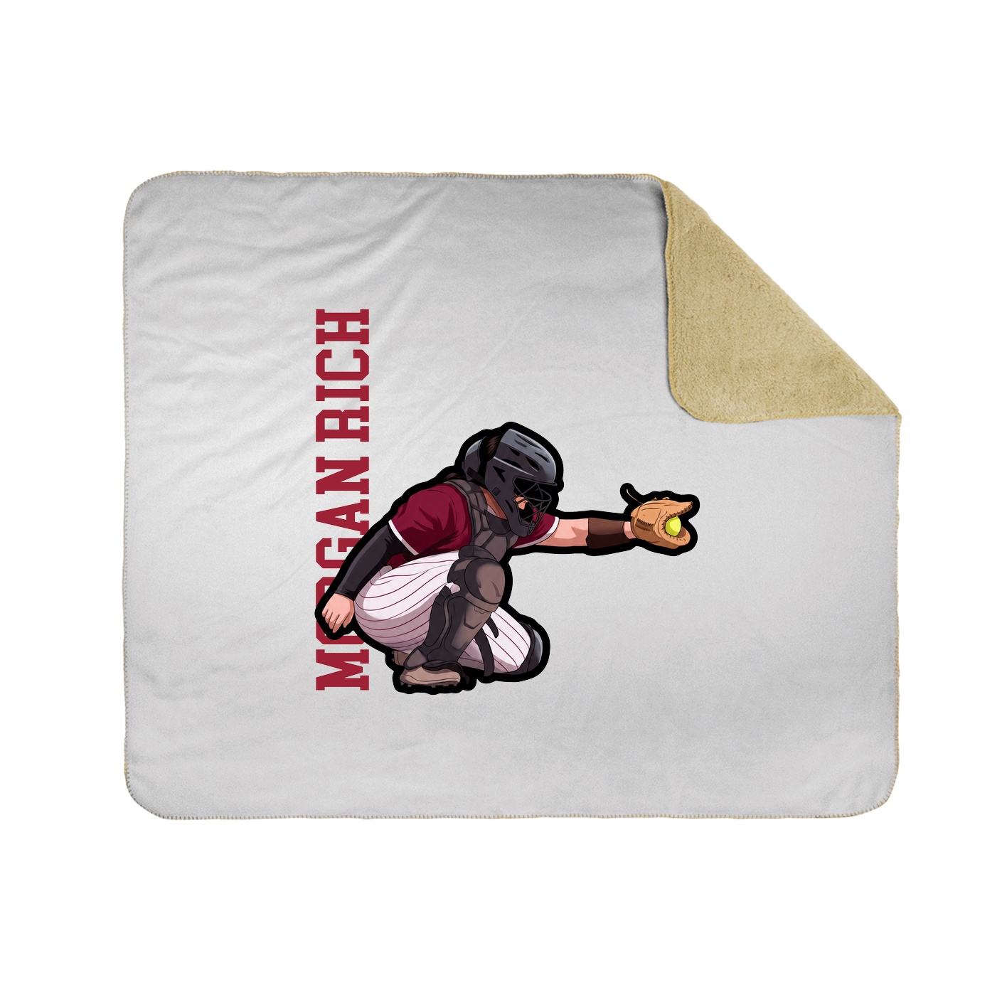 Throw Blanket — Name Vertical in White
