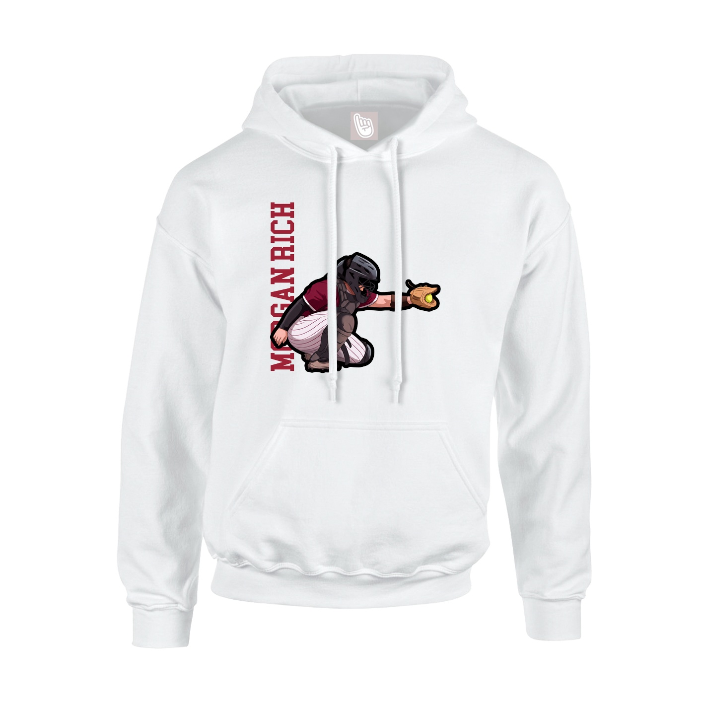 Hoodie — Name Vertical in White