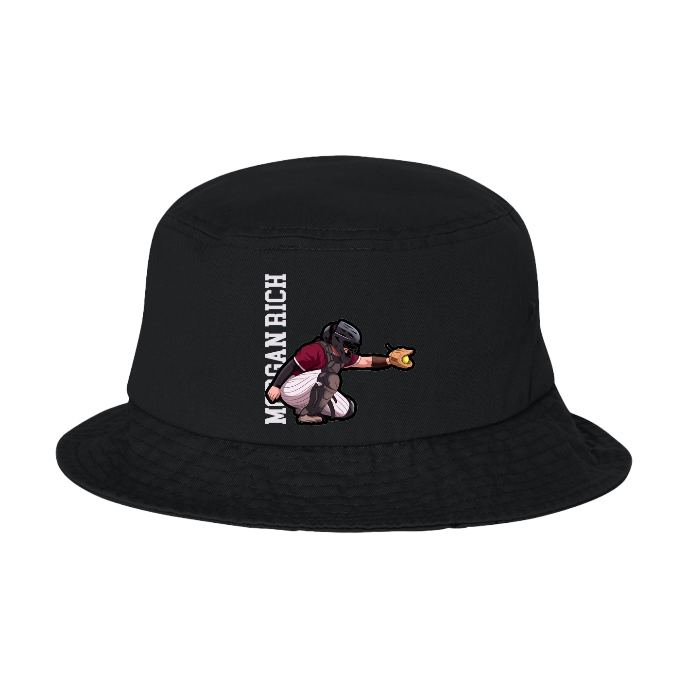 Bucket Cap — Name Vertical in Black