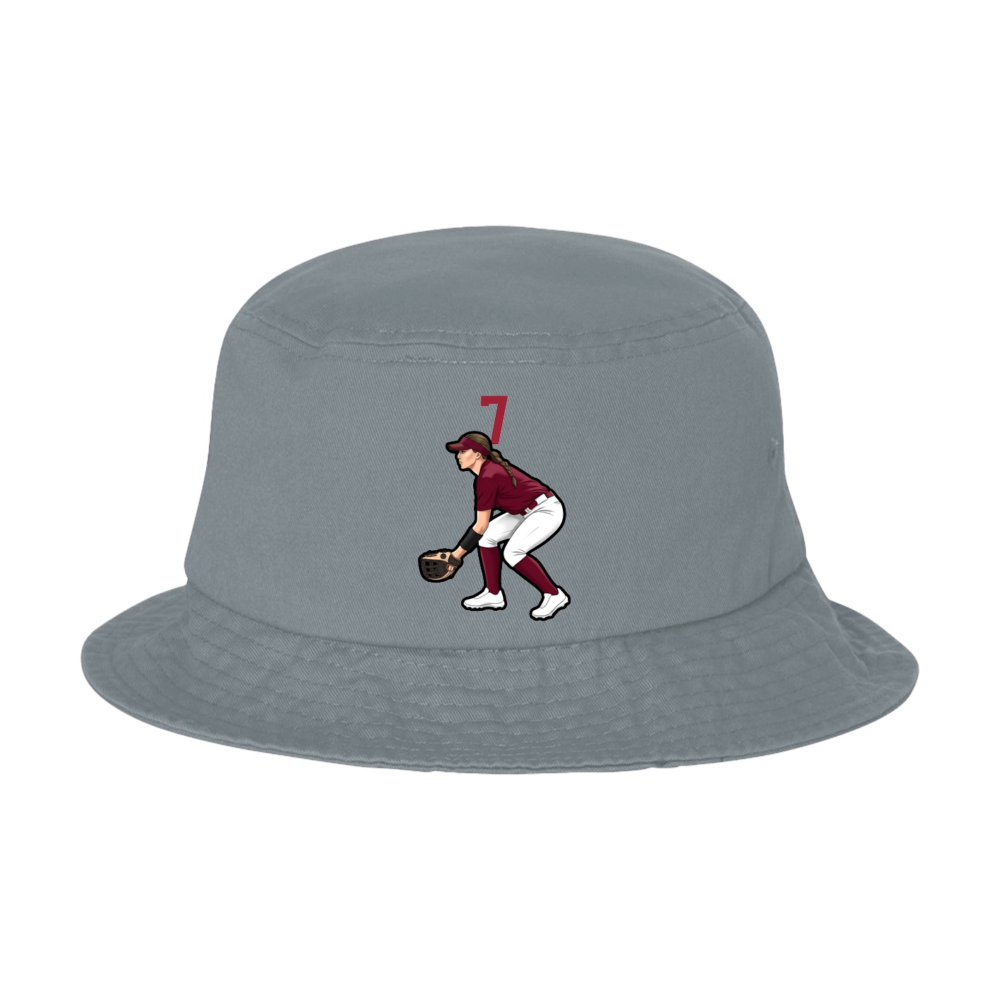 Bucket Cap — Number Top in Grey