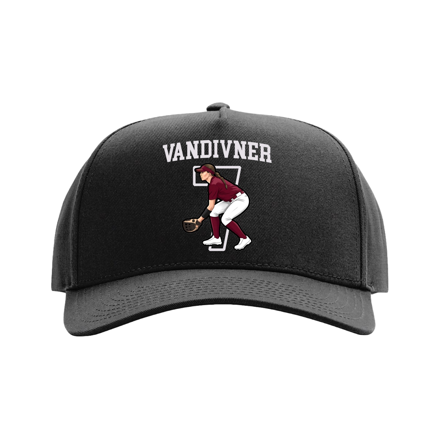 Full Fabric Five-Panel Champ Cap — Shirsey in Black