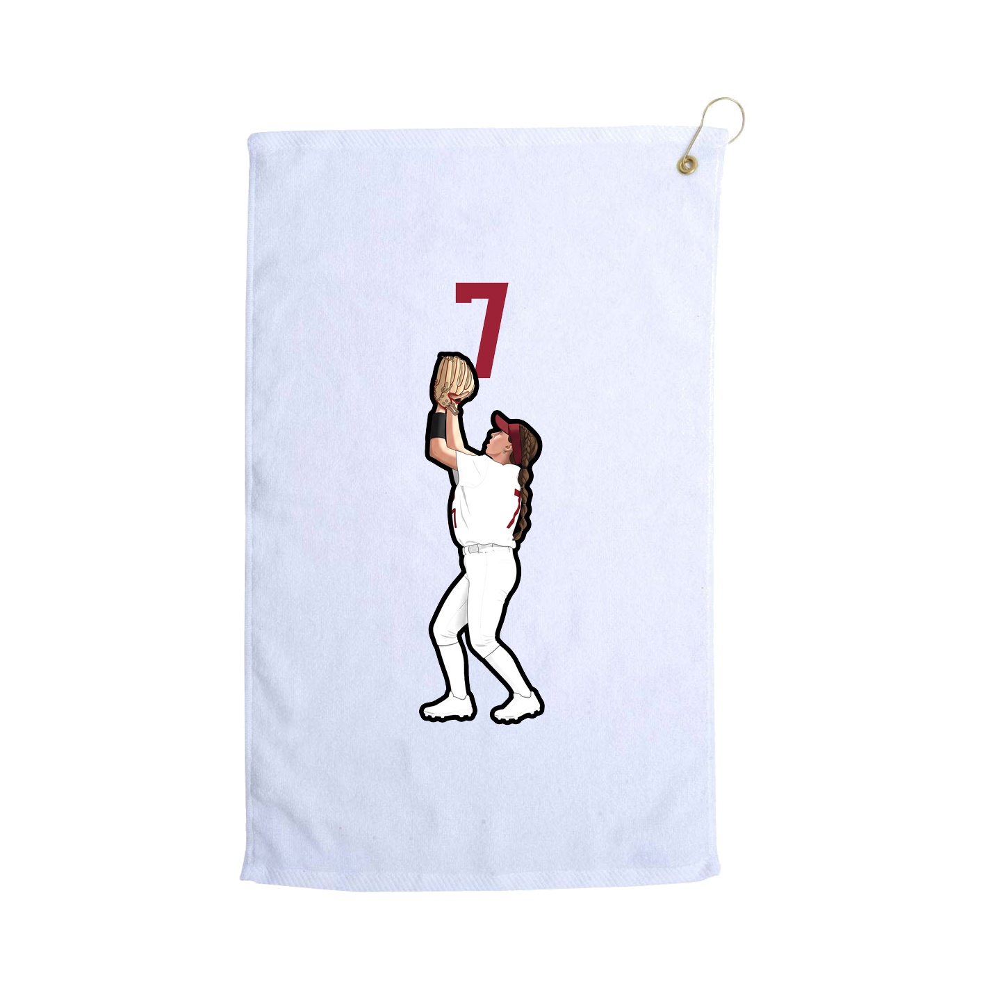 Golf Towel — Number Top in White
