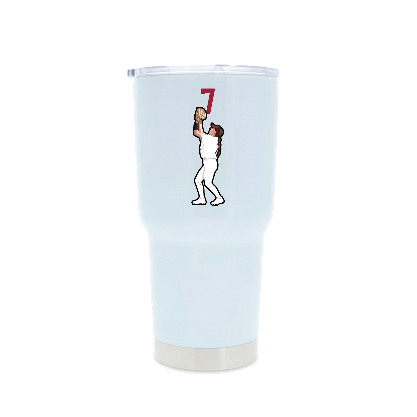 30oz Stainless Steel Tumbler — Number Top in White