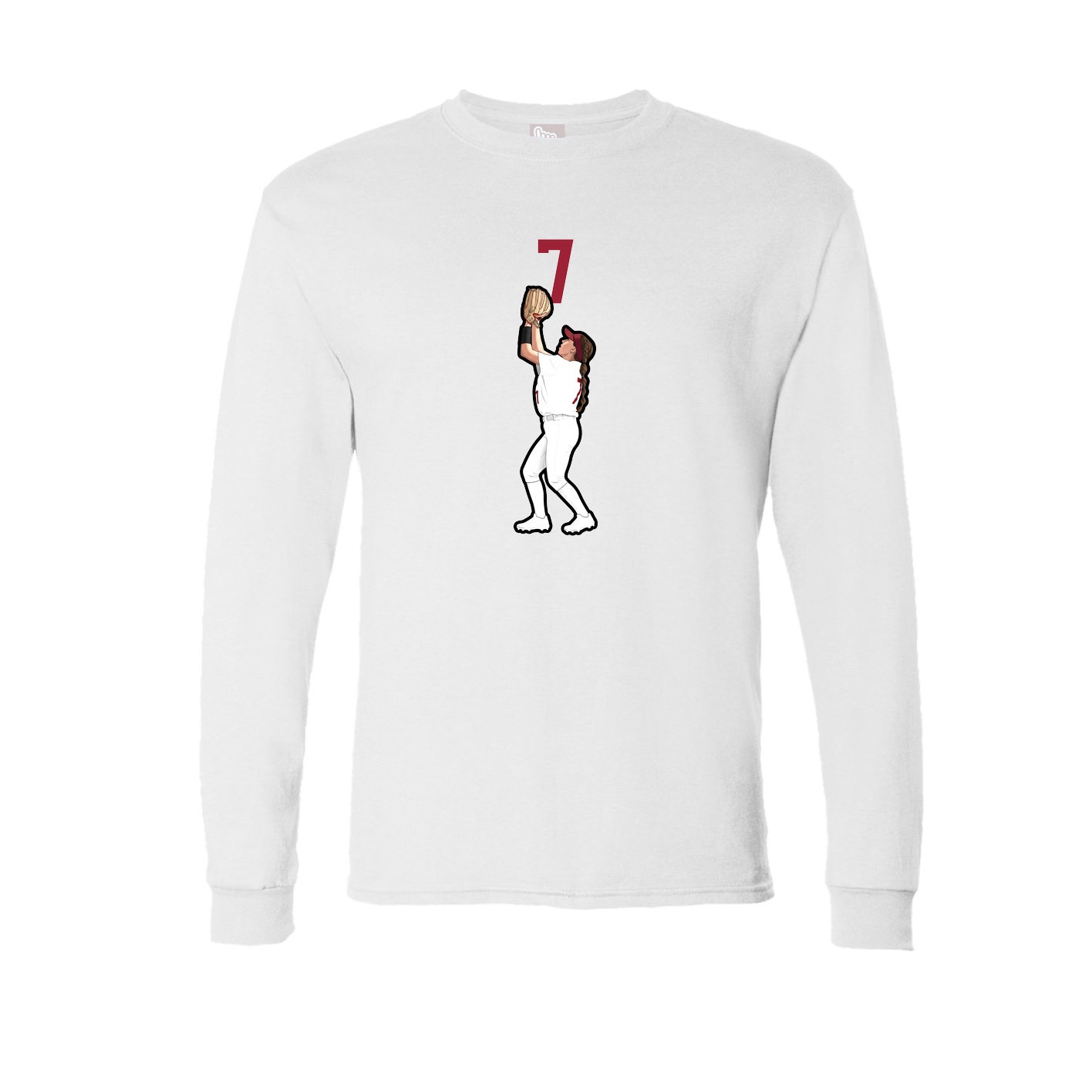 Long Sleeve Tee — Number Top in White