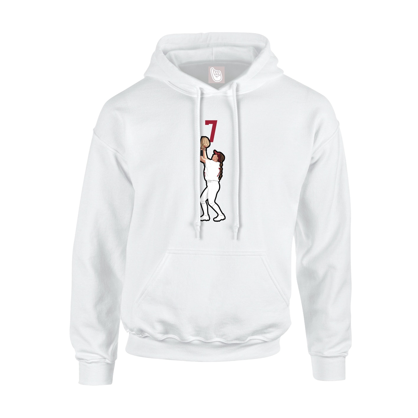 Youth Hoodie — Number Top in White