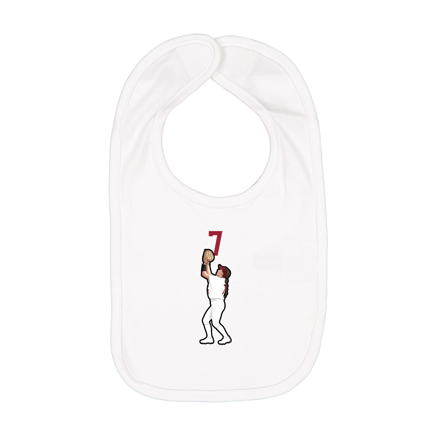 Infant Bib — Number Top in White
