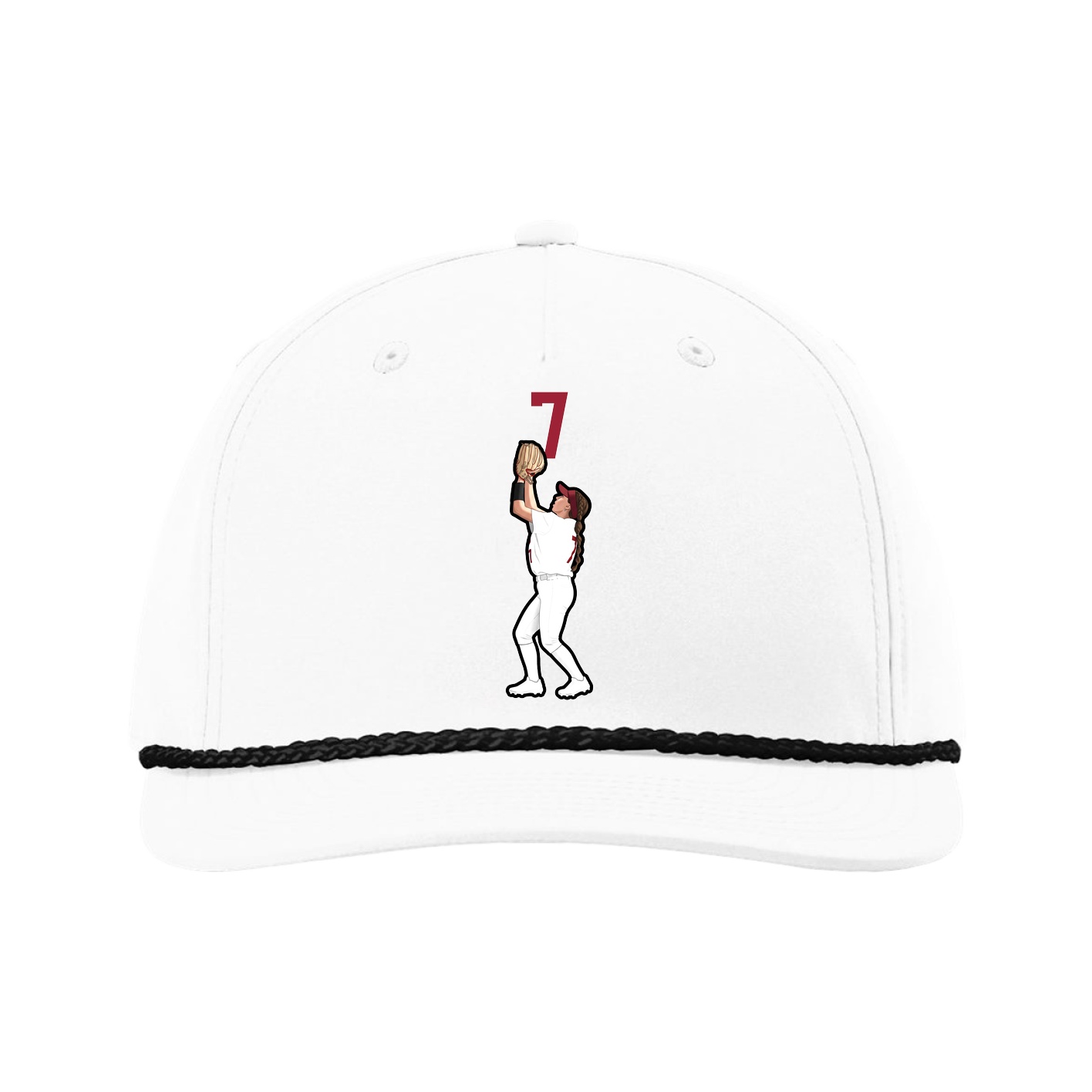 Five-Panel Classic Rope Cap — Number Top in White