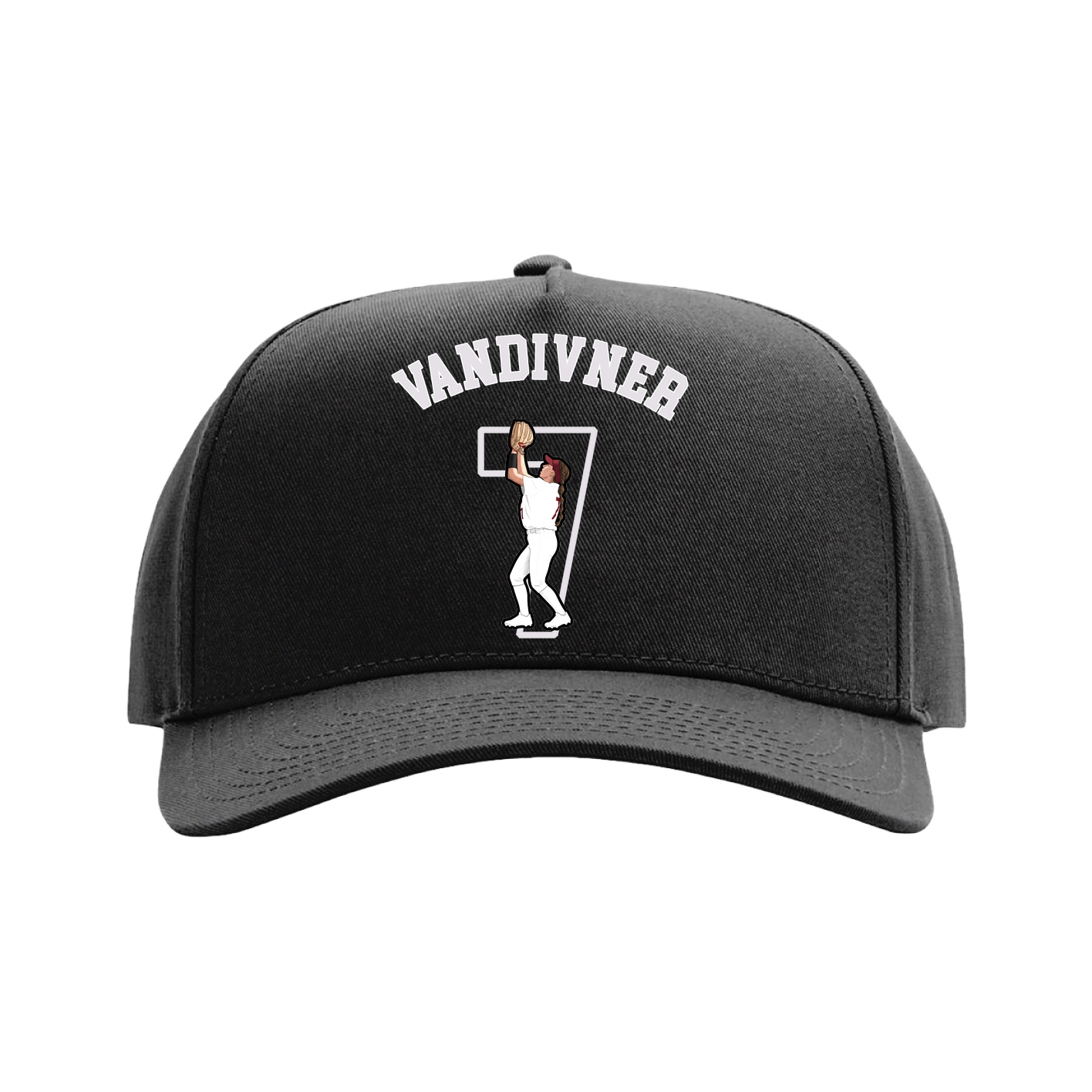Full Fabric Five-Panel Champ Cap — Shirsey Arch in Black