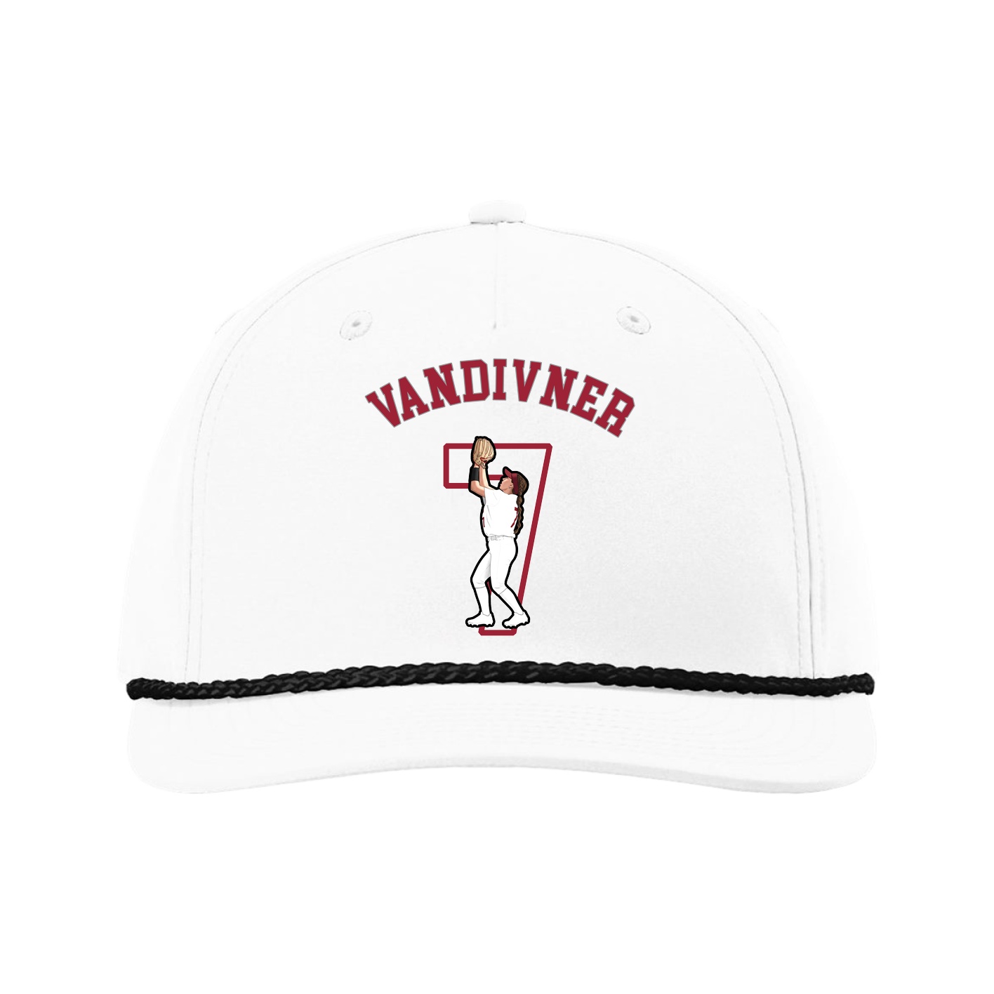 Five-Panel Classic Rope Cap — Shirsey Arch in White