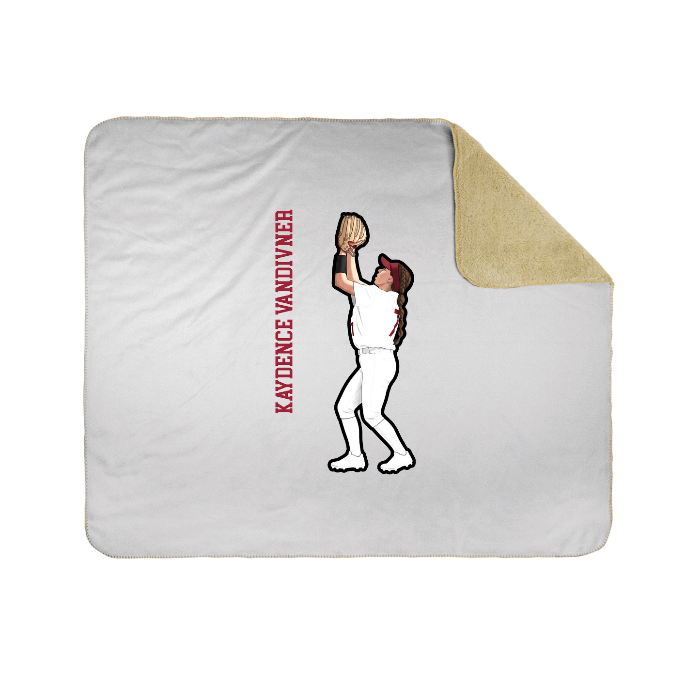Throw Blanket — Name Vertical in White