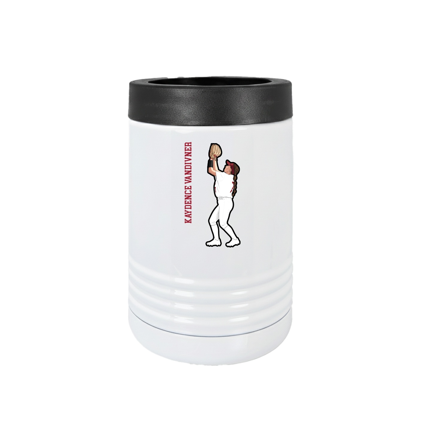 Beverage Holder — Name Vertical in White
