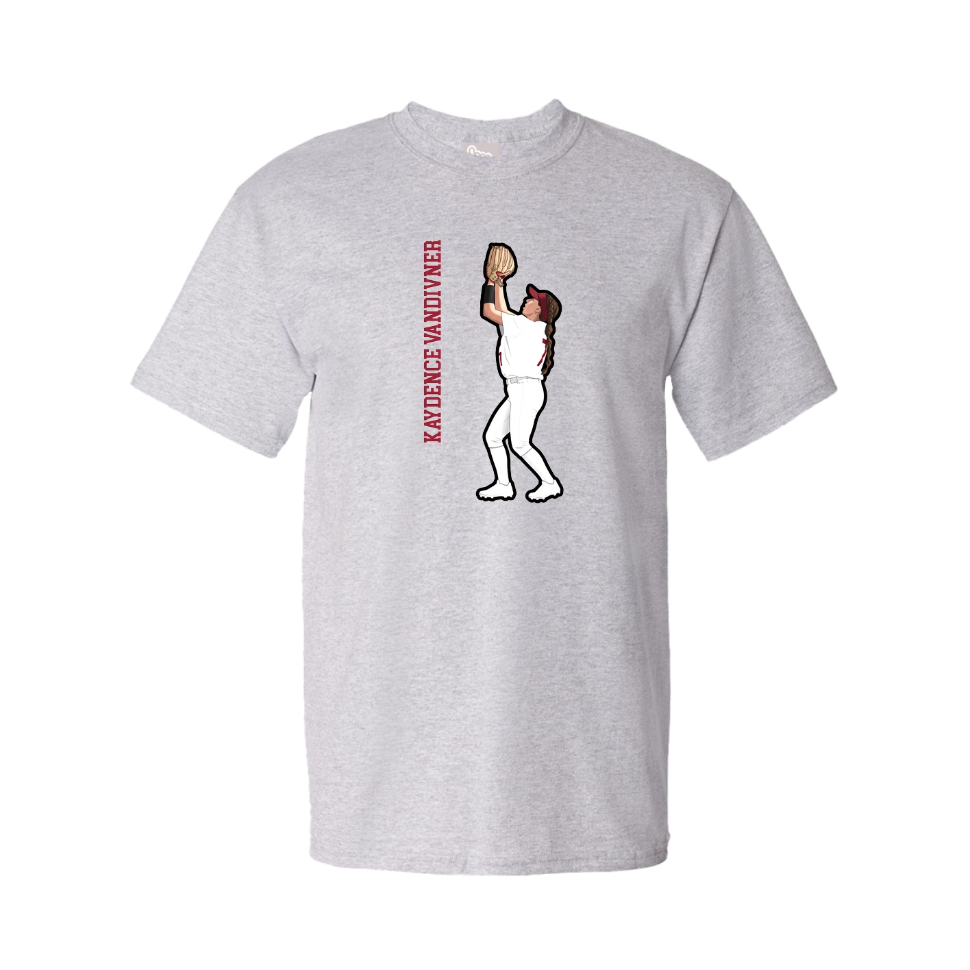 Tee — Name Vertical in Grey