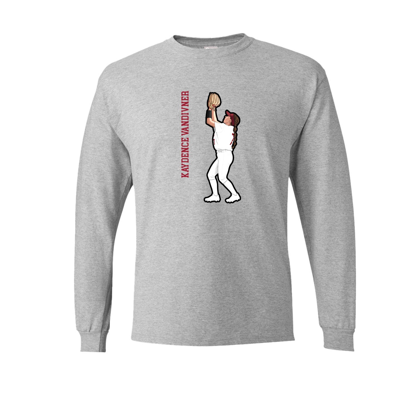 Long Sleeve Tee — Name Vertical in Grey